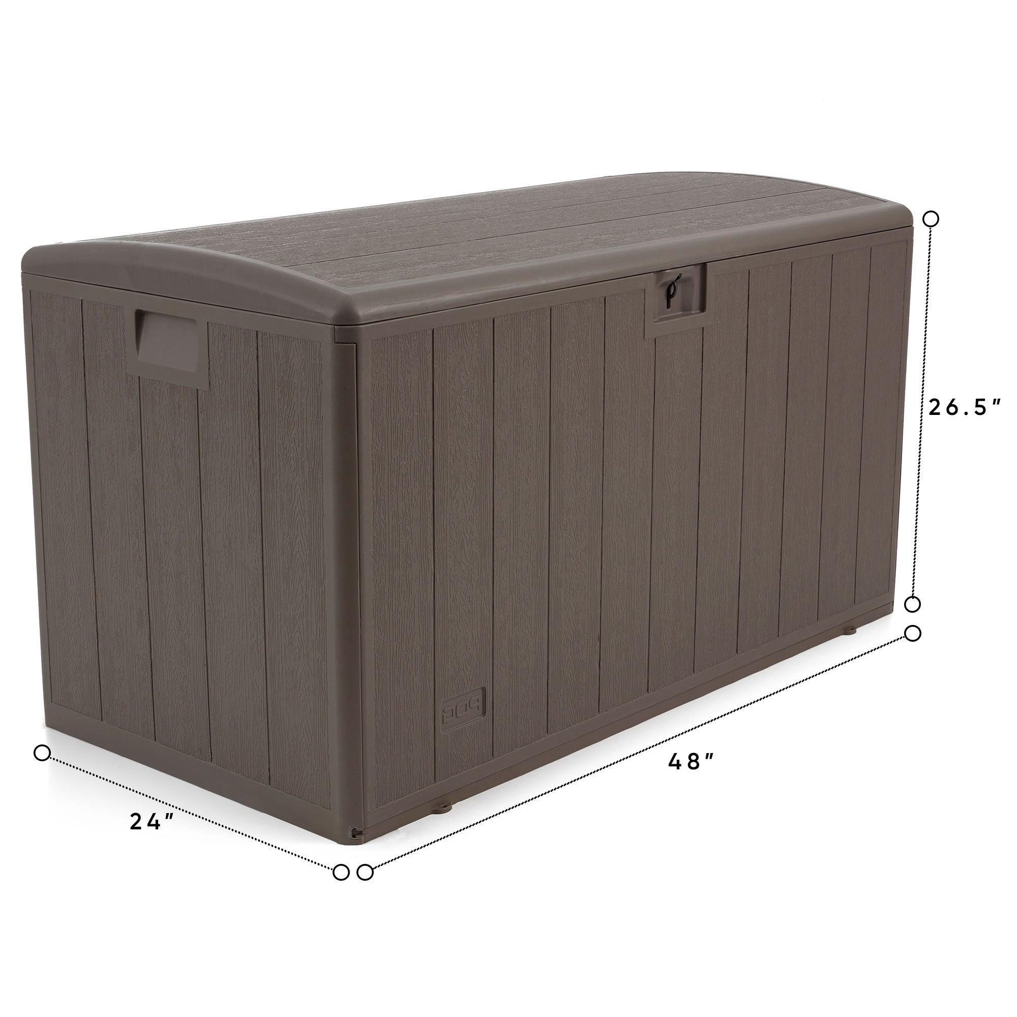 Plastic Development Group 105 Gallon Outdoor Patio Storage Deck Box, Driftwood - Smart-nests