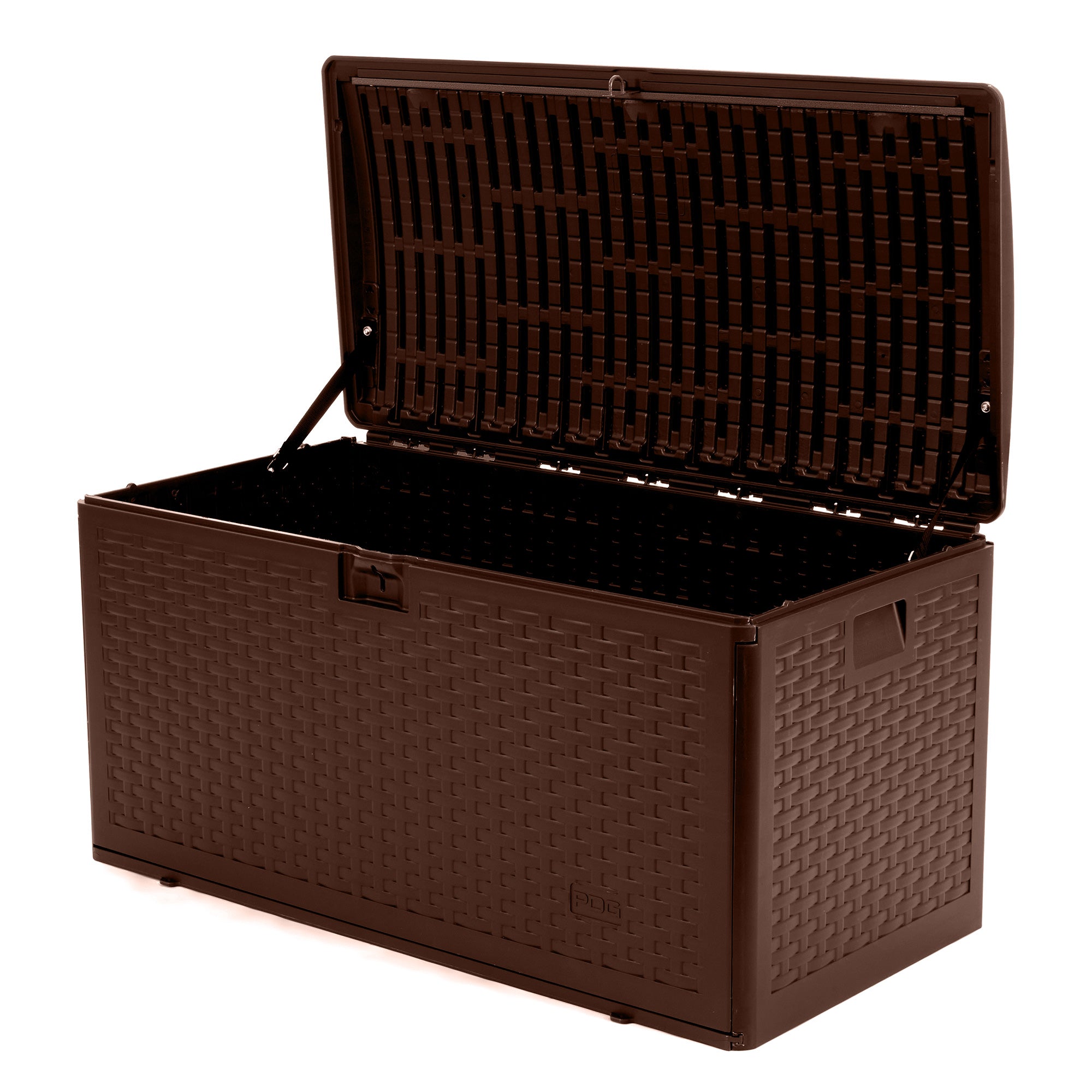 Plastic Development Group 73 Gallon Resin Outdoor Patio Storage Deck Box, Brown - Smart-nests