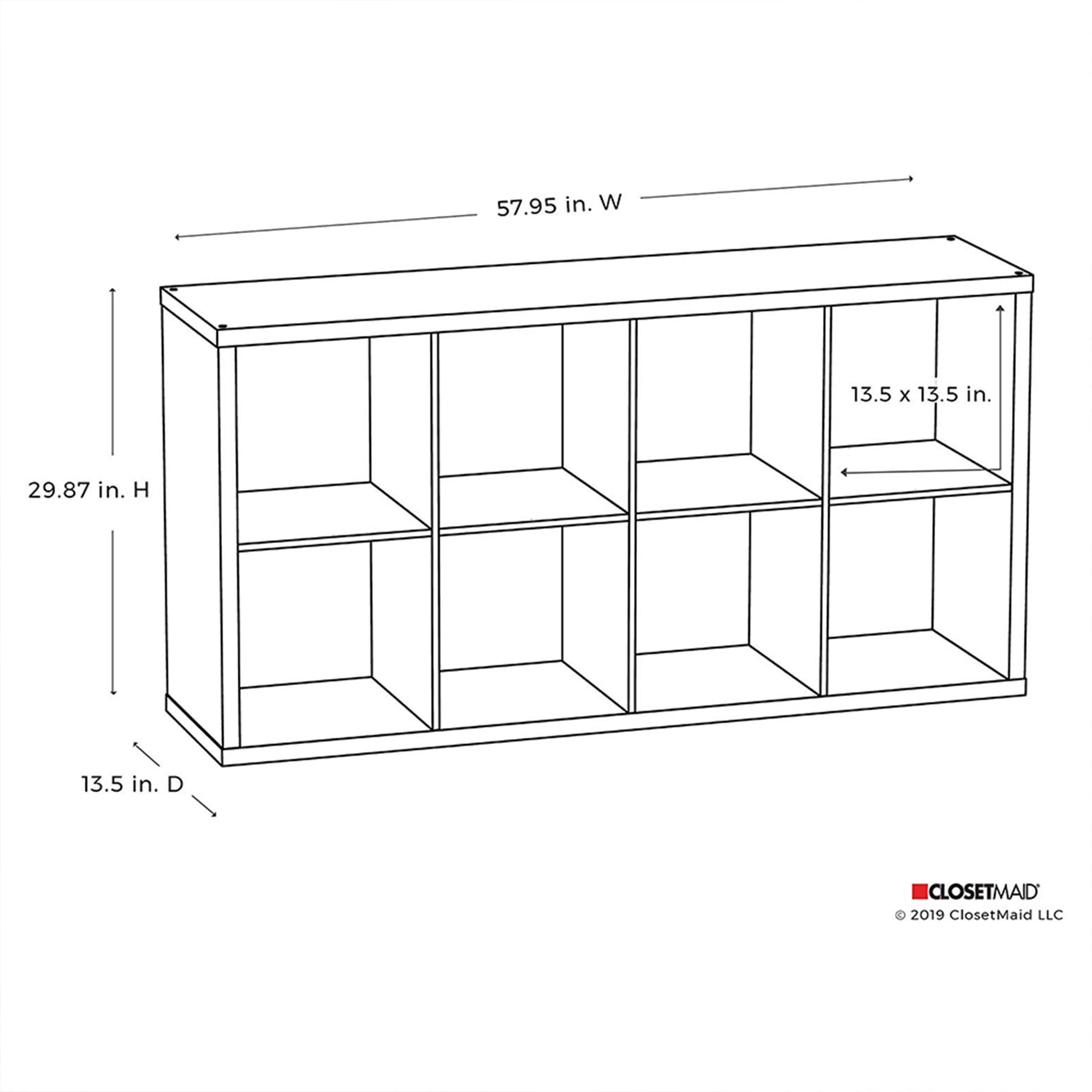ClosetMaid 4583 Decorative Bookcase Open Back 8-Cube Storage Organizer, White - Smart-nests