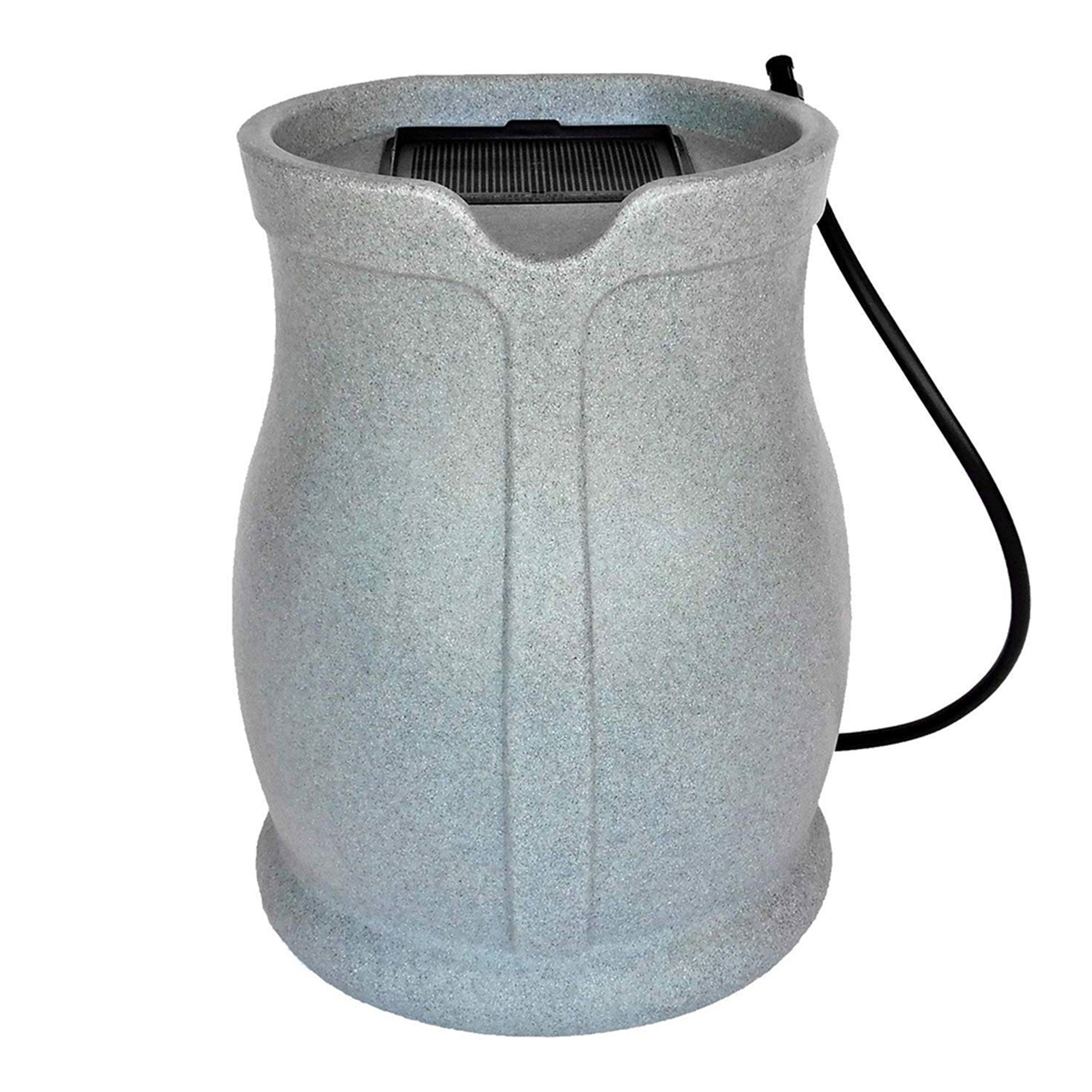 FCMP Outdoor Catalina 45 Gallon Water Outdoor Rain Catcher Barrel, Light Granite - Smart-nests