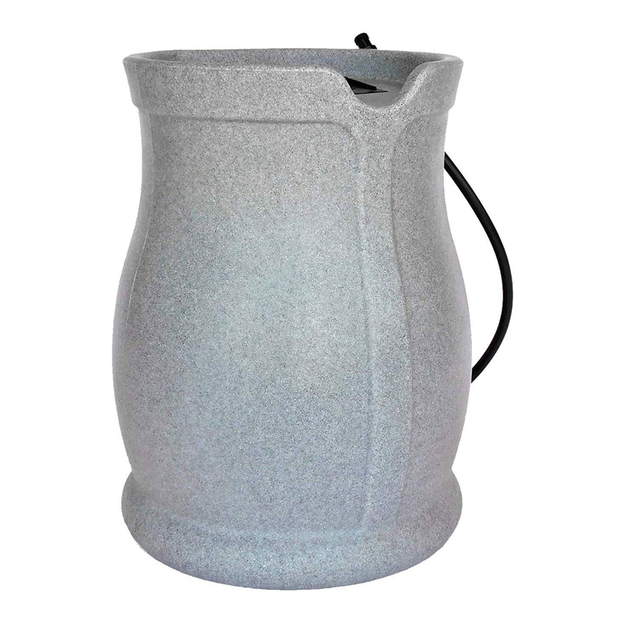 FCMP Outdoor Catalina 45 Gallon Water Outdoor Rain Catcher Barrel, Light Granite - Smart-nests