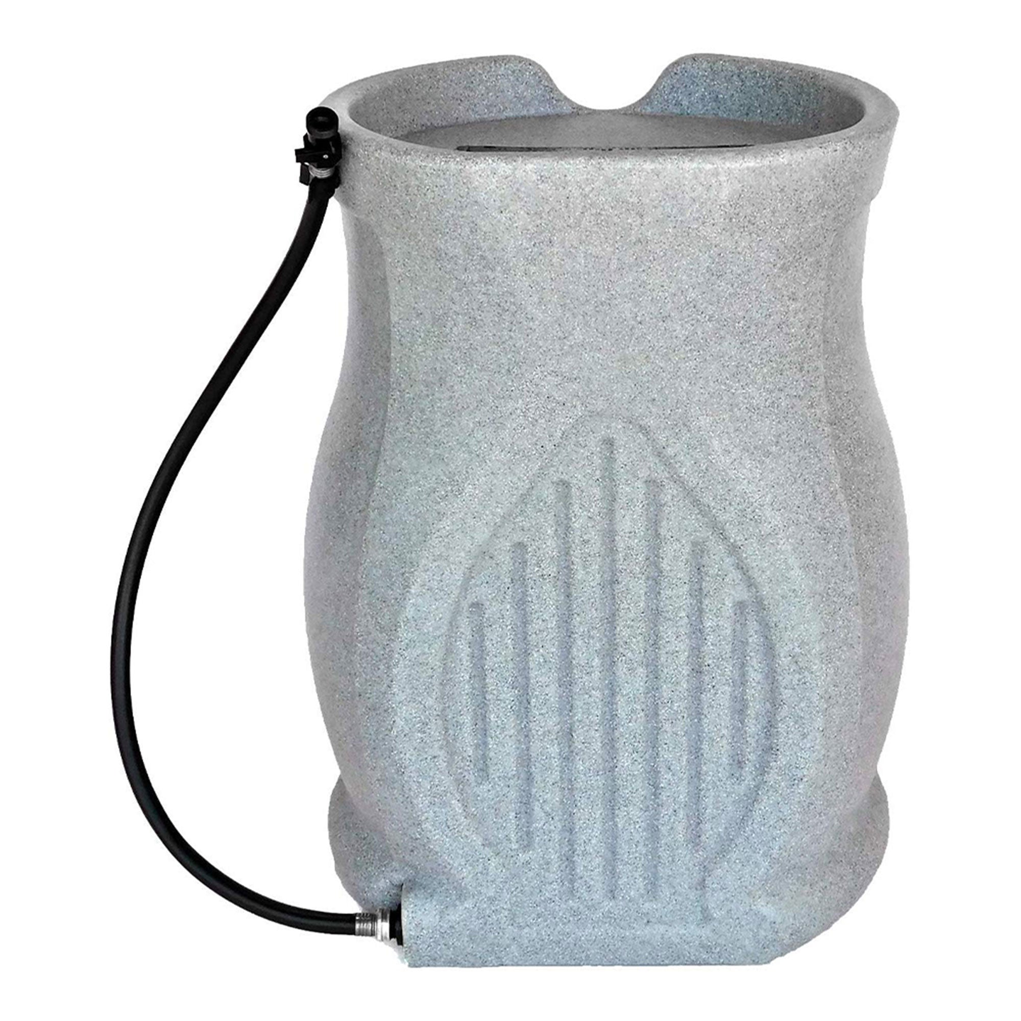 FCMP Outdoor Catalina 45 Gallon Water Outdoor Rain Catcher Barrel, Light Granite - Smart-nests