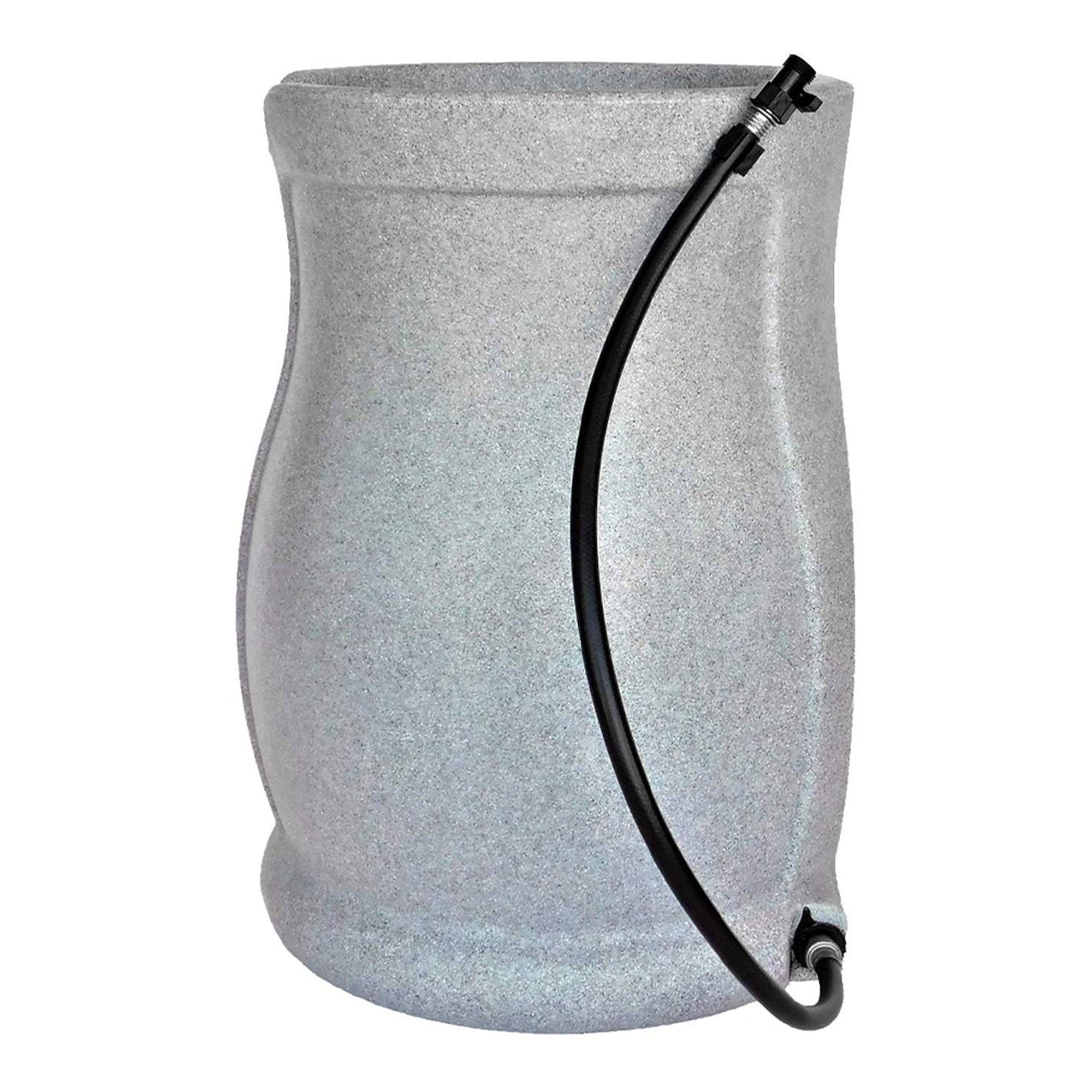 FCMP Outdoor Catalina 45 Gallon Water Outdoor Rain Catcher Barrel, Light Granite - Smart-nests