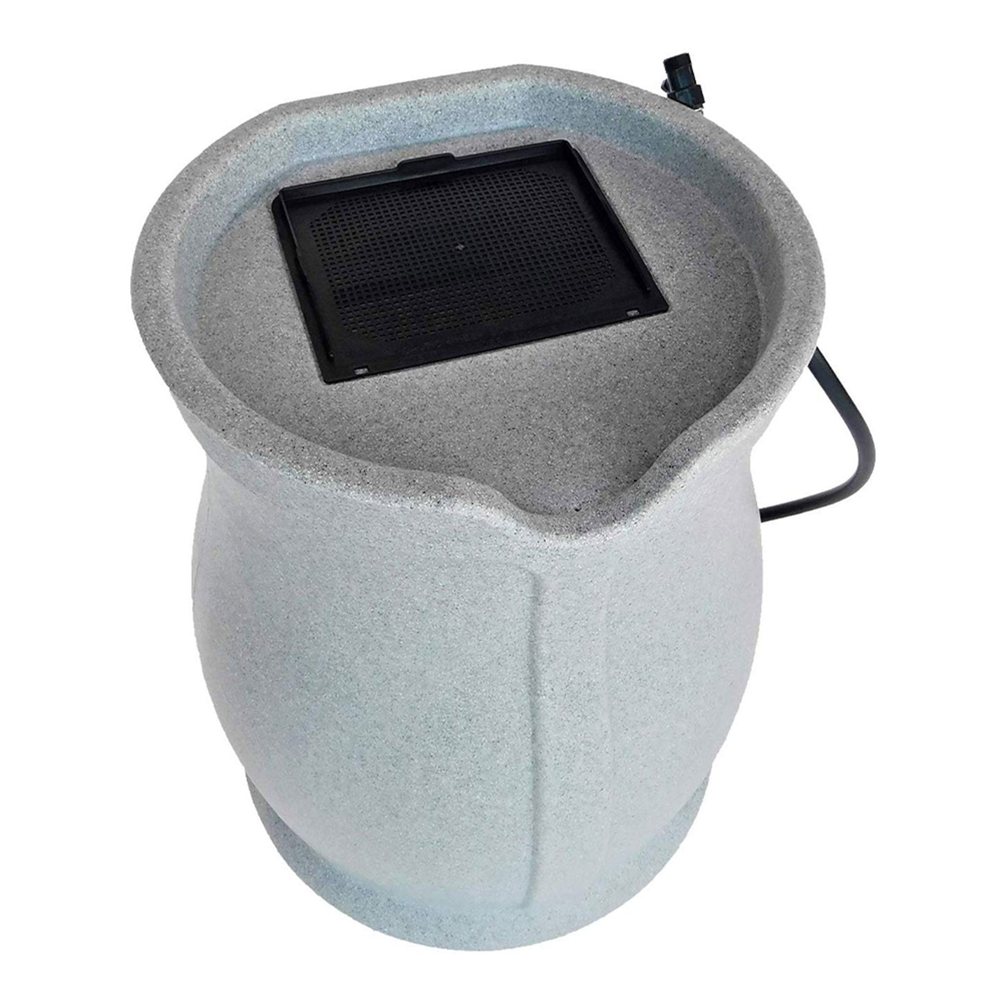 FCMP Outdoor Catalina 45 Gallon Water Outdoor Rain Catcher Barrel, Light Granite - Smart-nests