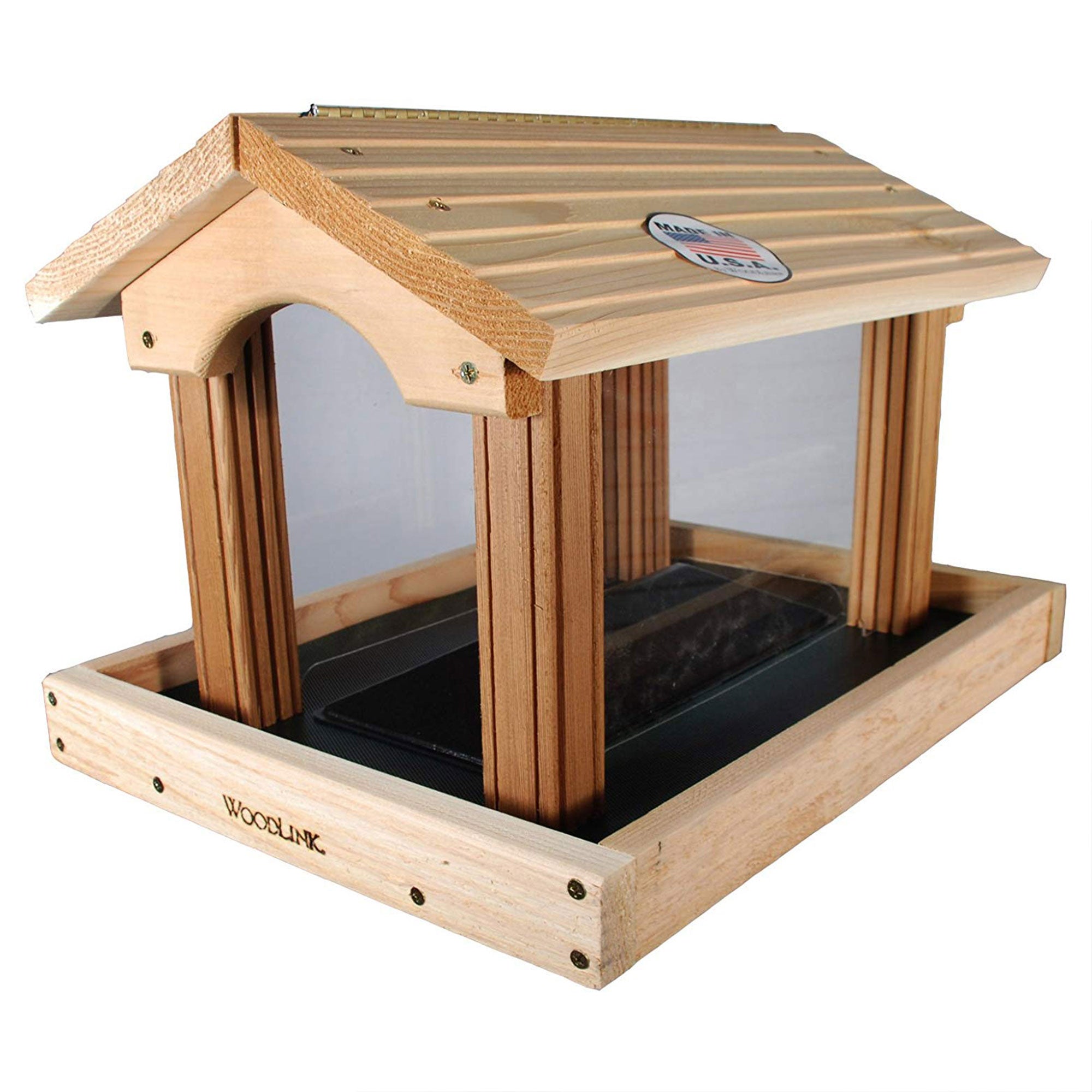 Woodlink PRO4 Premier Large Capacity Ranch Style Red Cedar Wood Bird Feeder - Smart-nests
