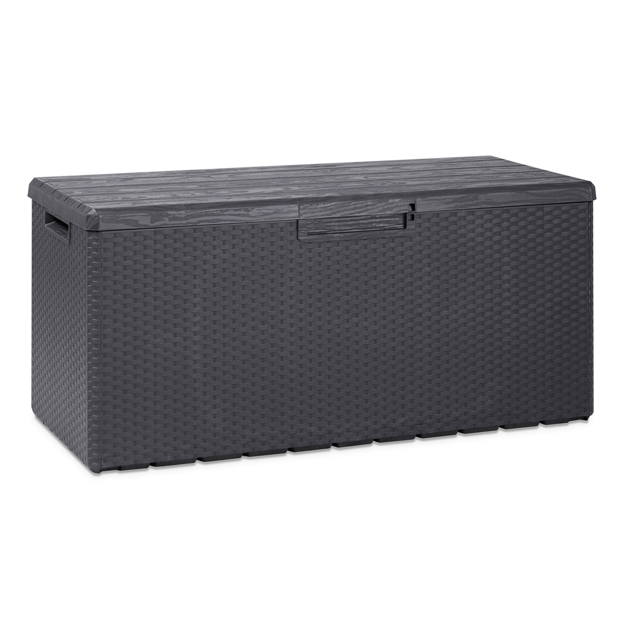 Toomax Portofino Large 90 Gallon Plastic Outdoor Storage Backyard Deck Box, Gray - Smart-nests