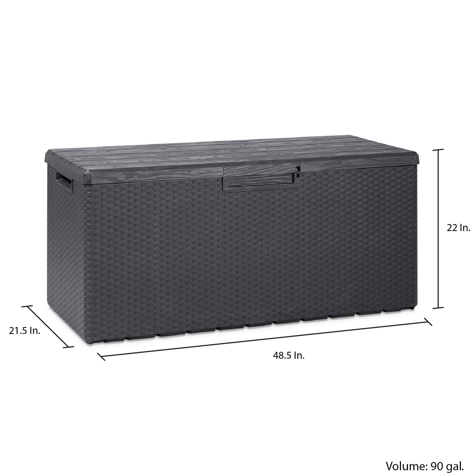 Toomax Portofino Large 90 Gallon Plastic Outdoor Storage Backyard Deck Box, Gray - Smart-nests