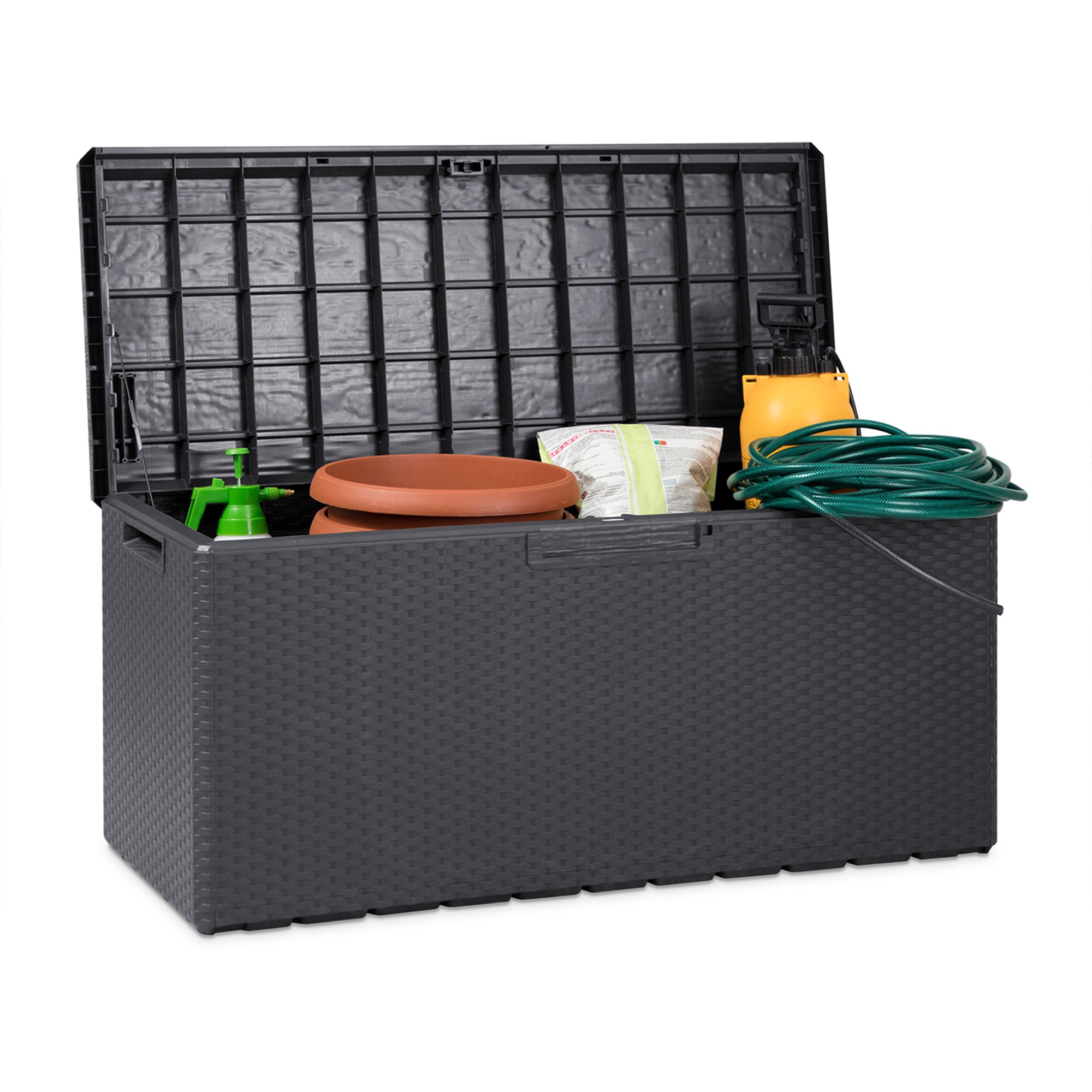 Toomax Portofino Large 90 Gallon Plastic Outdoor Storage Backyard Deck Box, Gray - Smart-nests