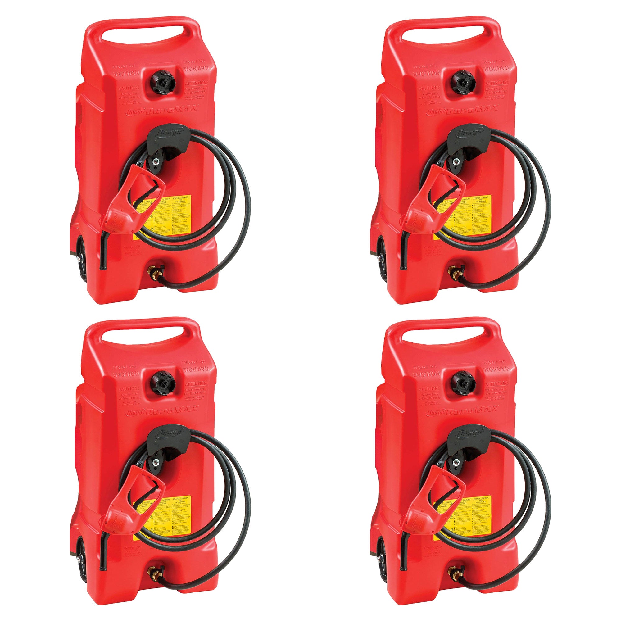Scepter Flo N Go DuraMax 14 Gallon Portable Gas Fuel Tank with Pump, 4 Pack, Red - Smart-nests