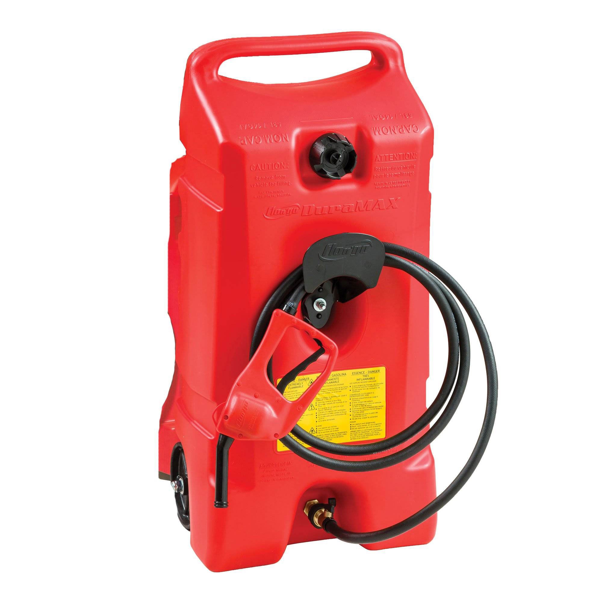 Scepter Flo N Go DuraMax 14 Gallon Portable Gas Fuel Tank with Pump, 4 Pack, Red - Smart-nests