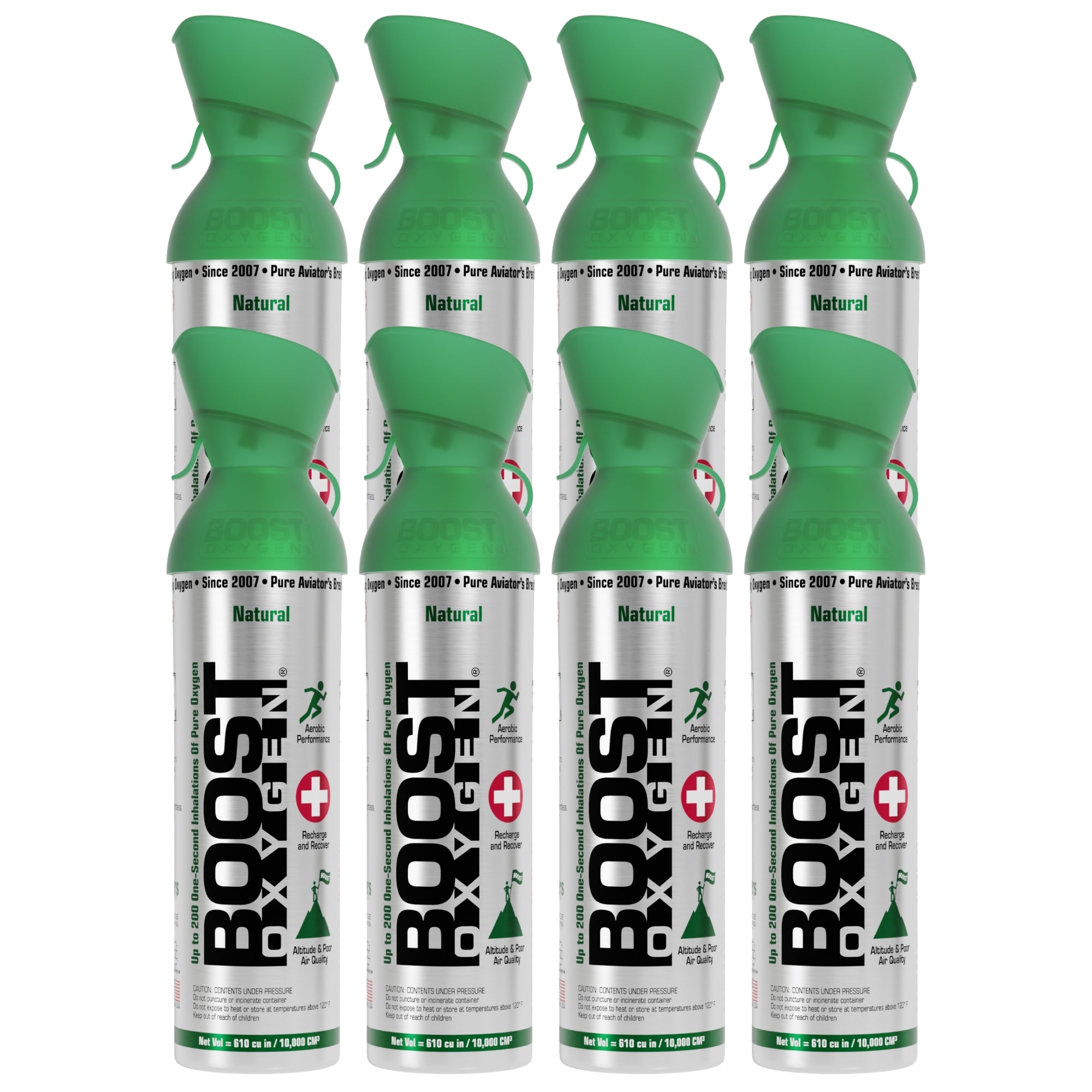 Boost Oxygen 10 Liter Canned Oxygen Bottle with Mouthpiece, Natural (8 Pack) - Smart-nests