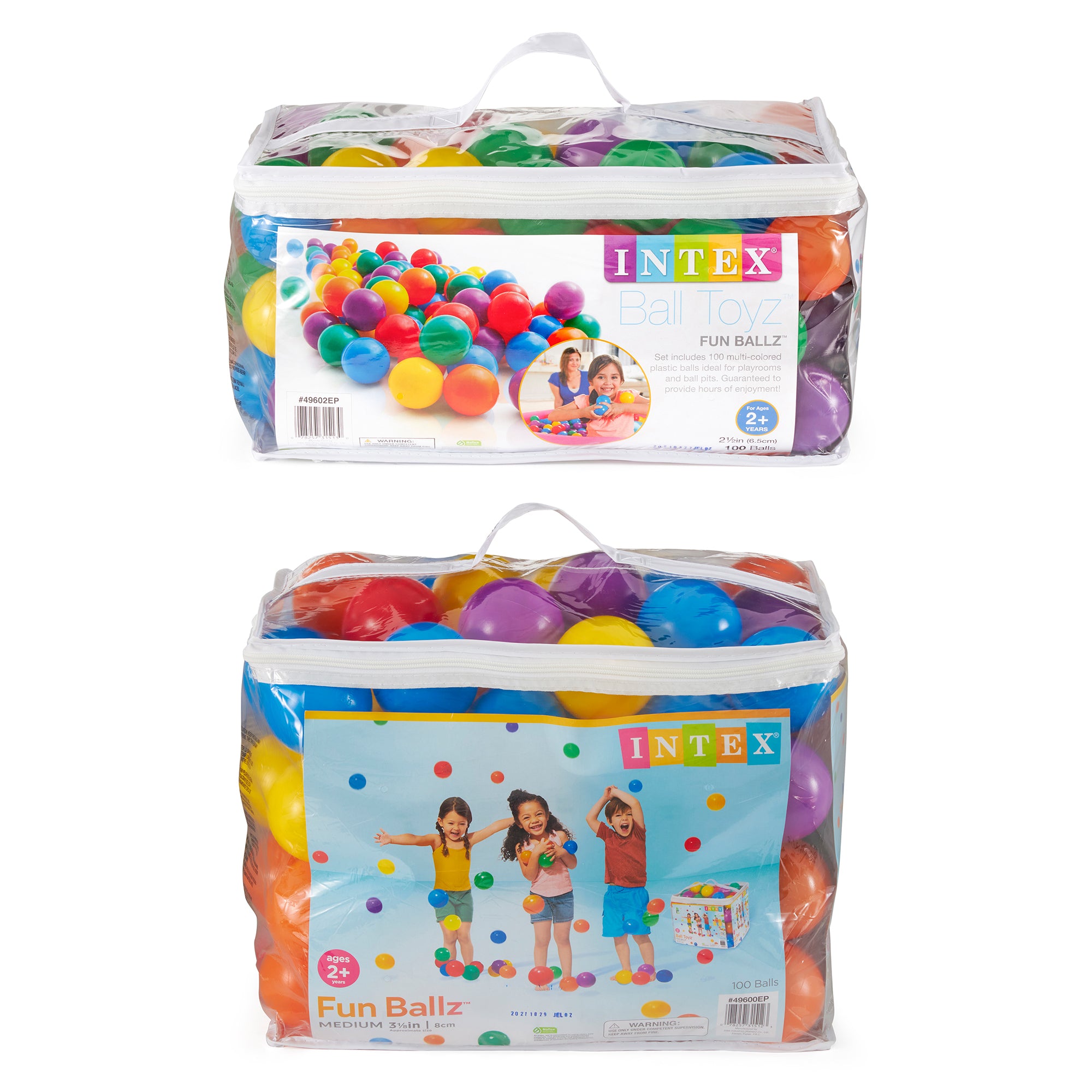 Intex Plastic Multi-Colored Balls for Bounce Houses (100 Large & 100 Small) - Smart-nests