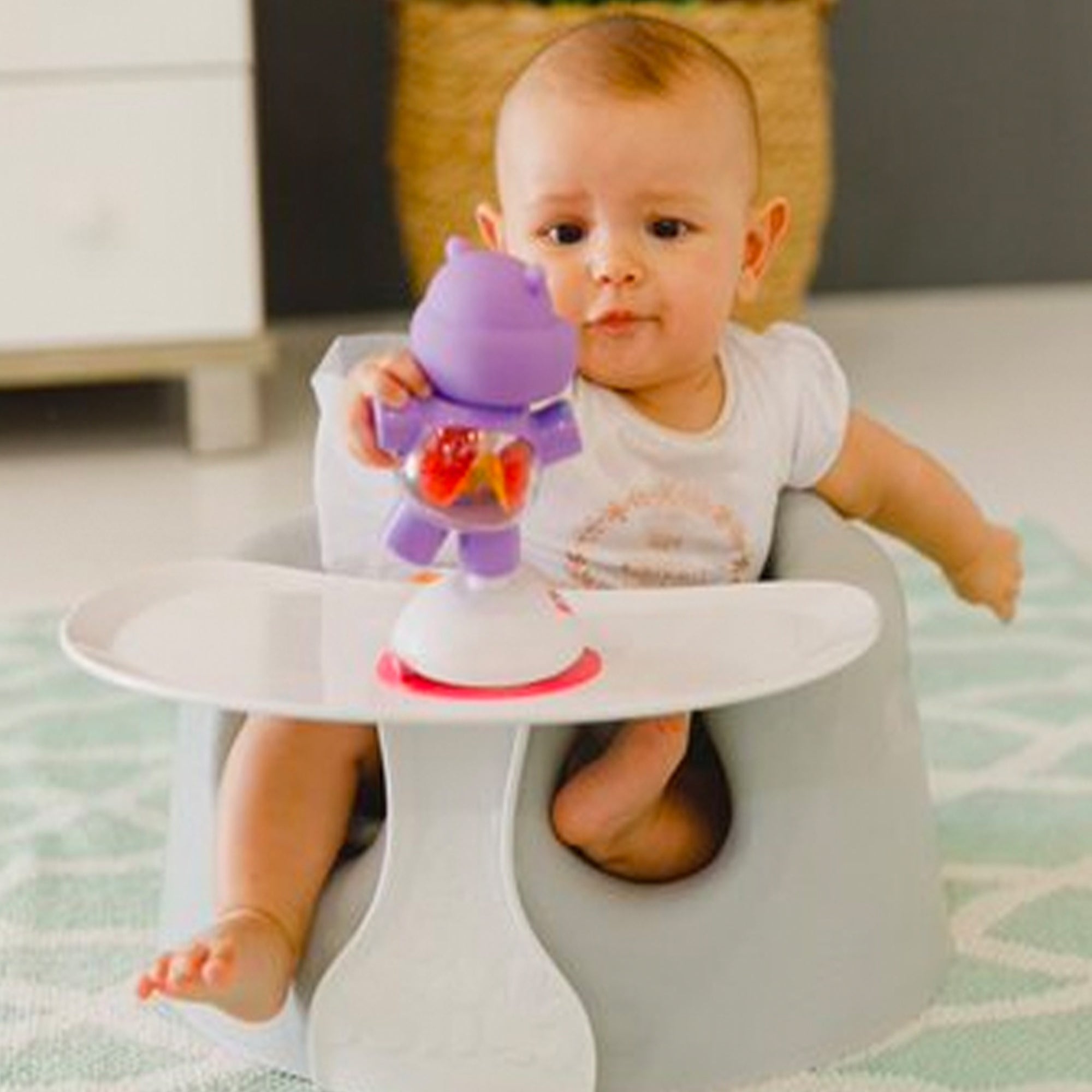 Bumbo Infant Floor Seat Baby Sit Up Chair with Adjustable Harness, Cool Gray - Smart-nests