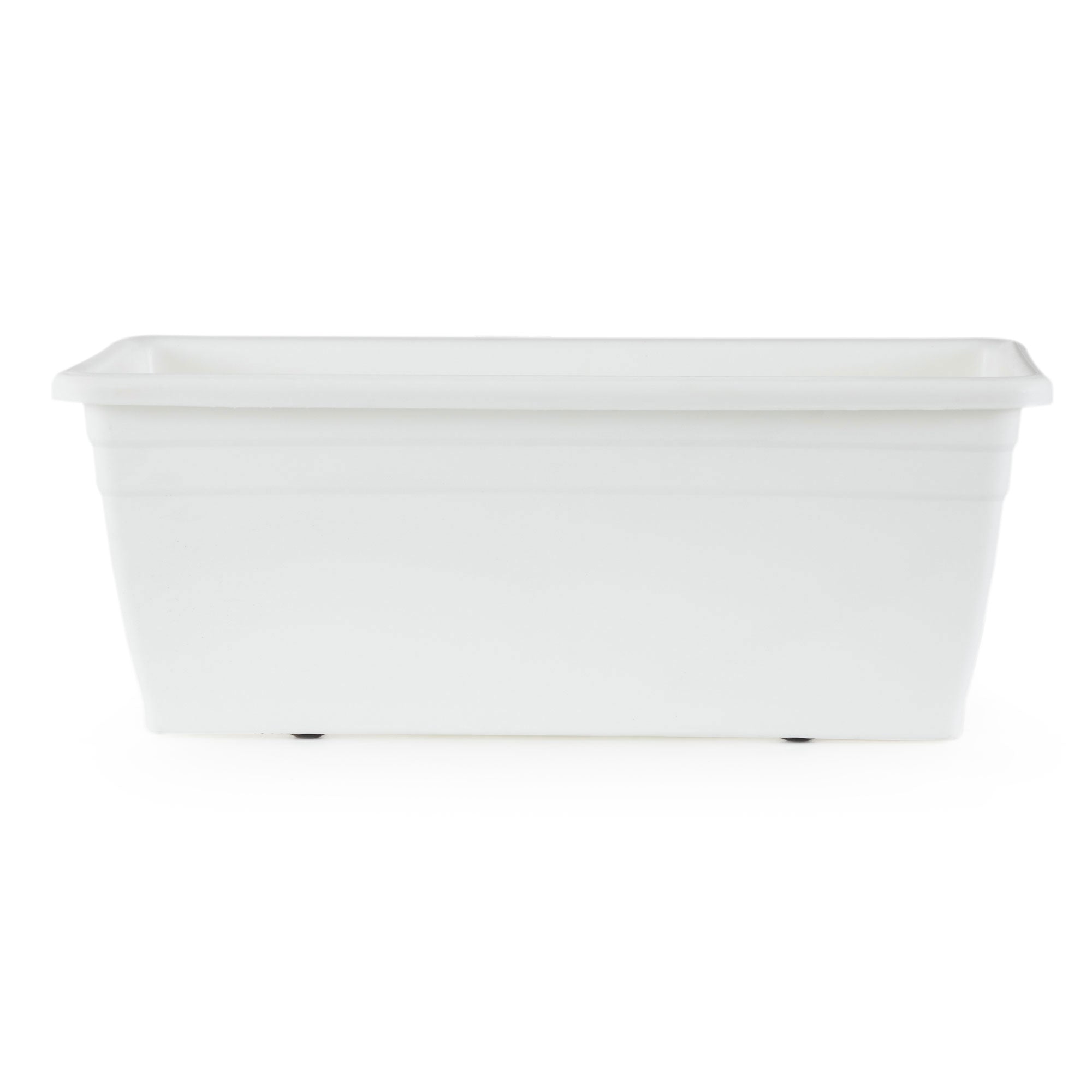HC Companies 24 Inch Deck Rail Box Planter with Drainage Holes, White (4 Pack) - Smart-nests