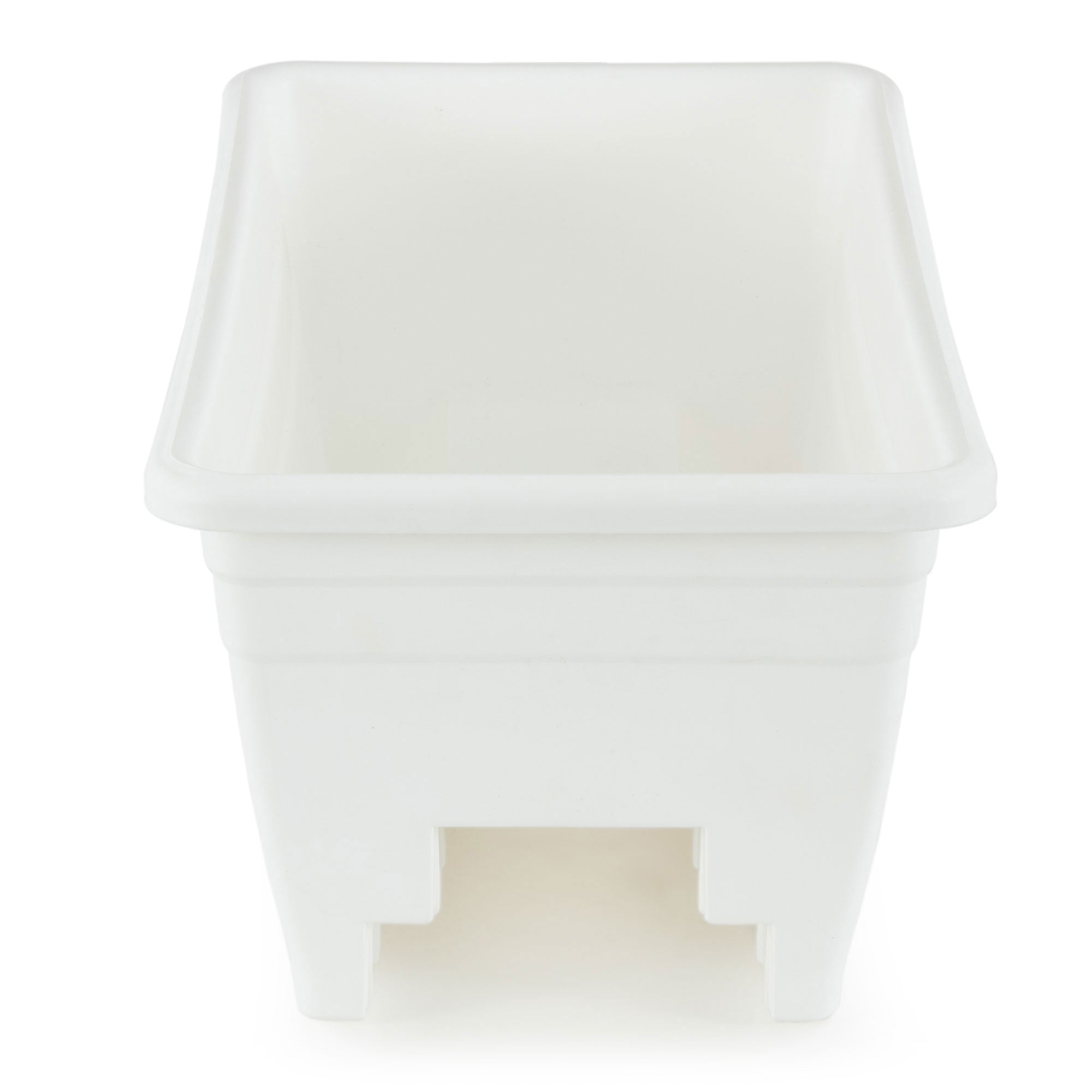 HC Companies 24 Inch Deck Rail Box Planter with Drainage Holes, White (4 Pack) - Smart-nests