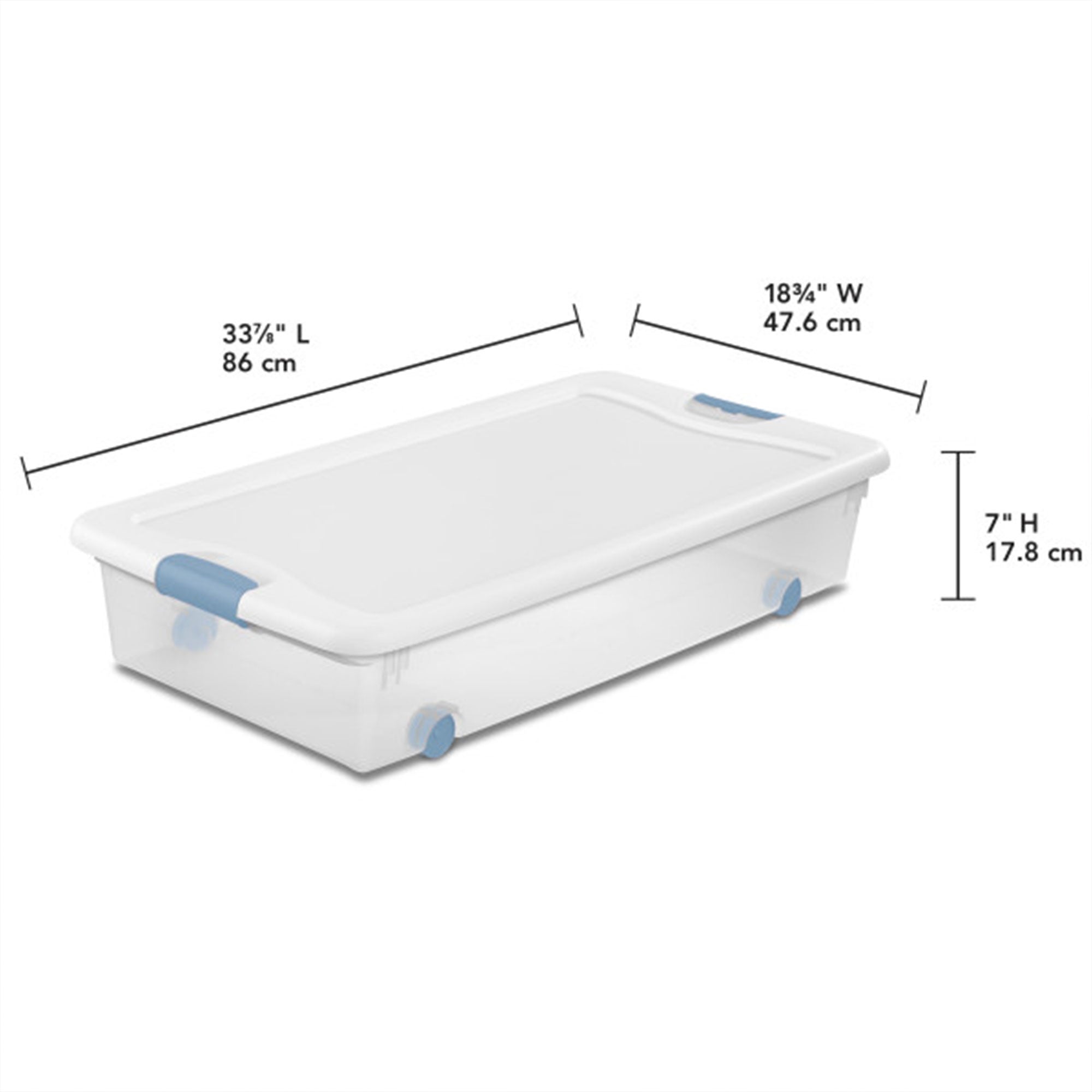Sterilite 56 Quart Latching Stackable Wheeled Storage Container w/ Lid, (4 Pack) - Smart-nests