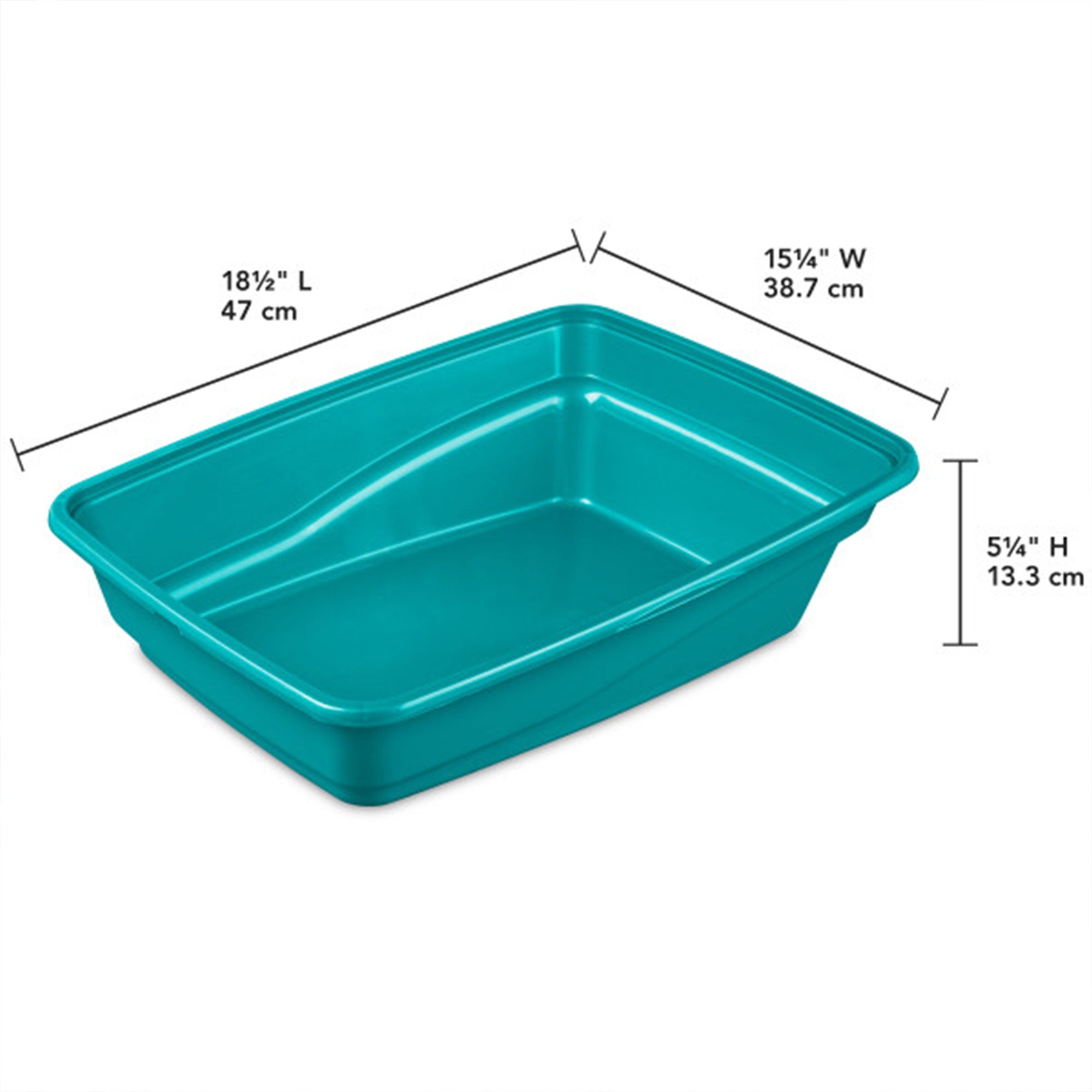 Sterilite 13033W06 Lg Frame Cat Litter Pan with Low Entrance, Sea Going (6 Pack) - Smart-nests