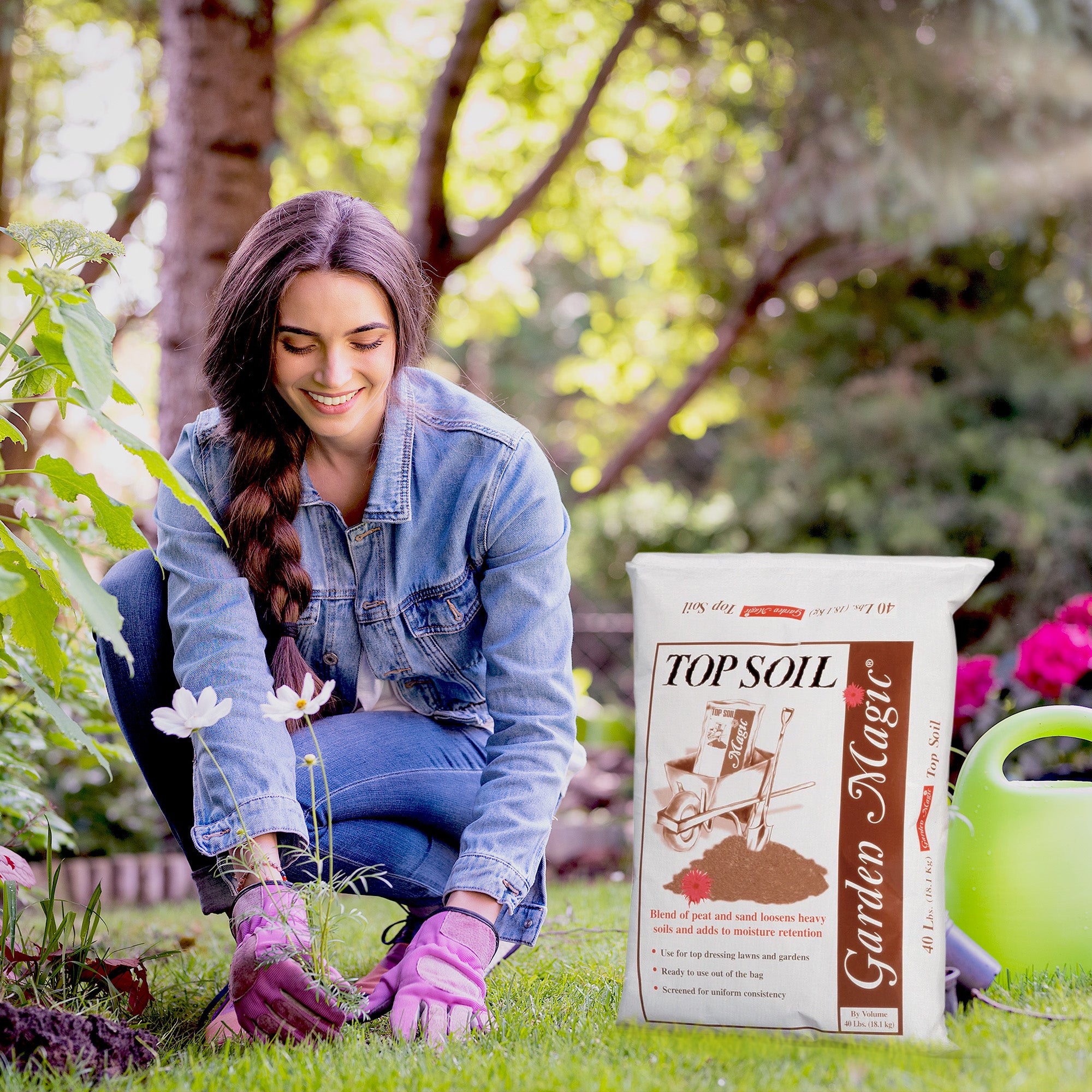 Michigan Peat Garden Magic Organic Planting Potting Top Soil Blend, 40 Pound Bag - Smart-nests