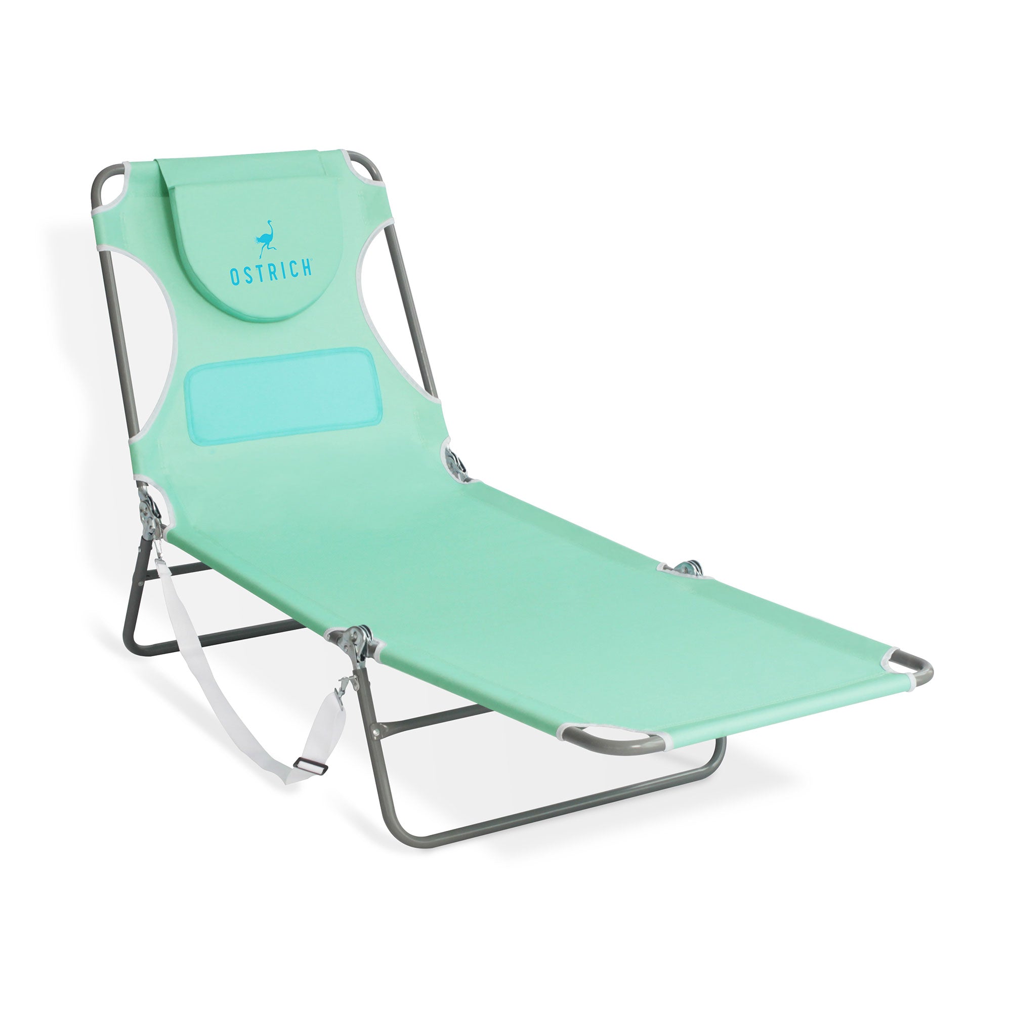 Ostrich Ladies Comfort Lounger, Portable Beach Camping Pool Tanning Chair, Teal - Smart-nests