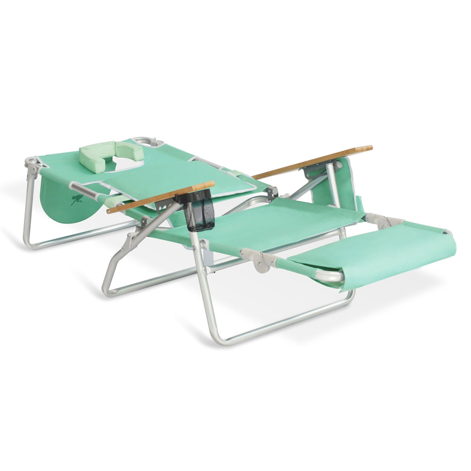 Ostrich Deluxe 3N1 Lightweight Outdoor Lawn Beach Lounge Chair w/Footrest, Teal - Smart-nests