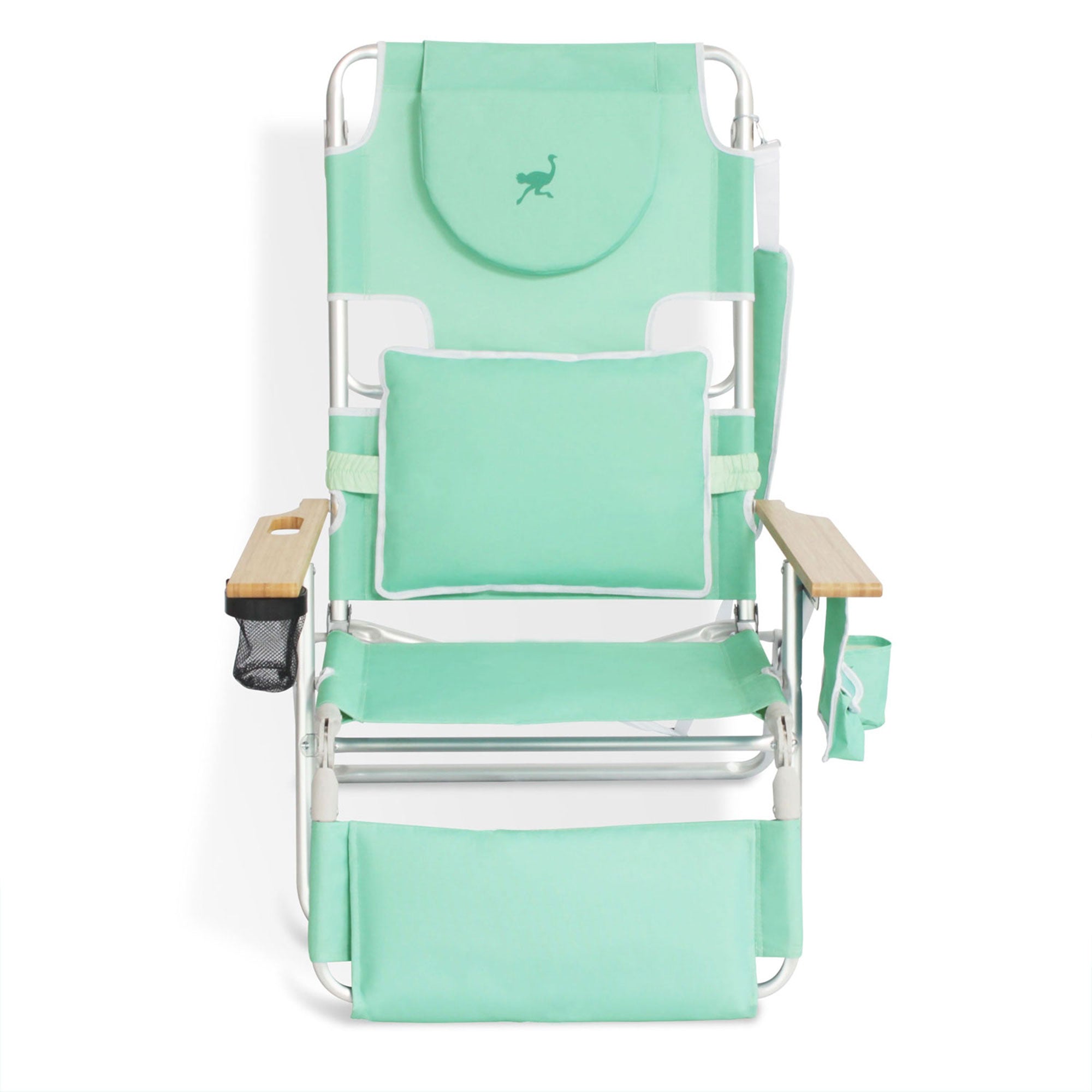 Ostrich Deluxe 3N1 Lightweight Outdoor Lawn Beach Lounge Chair w/Footrest, Teal - Smart-nests