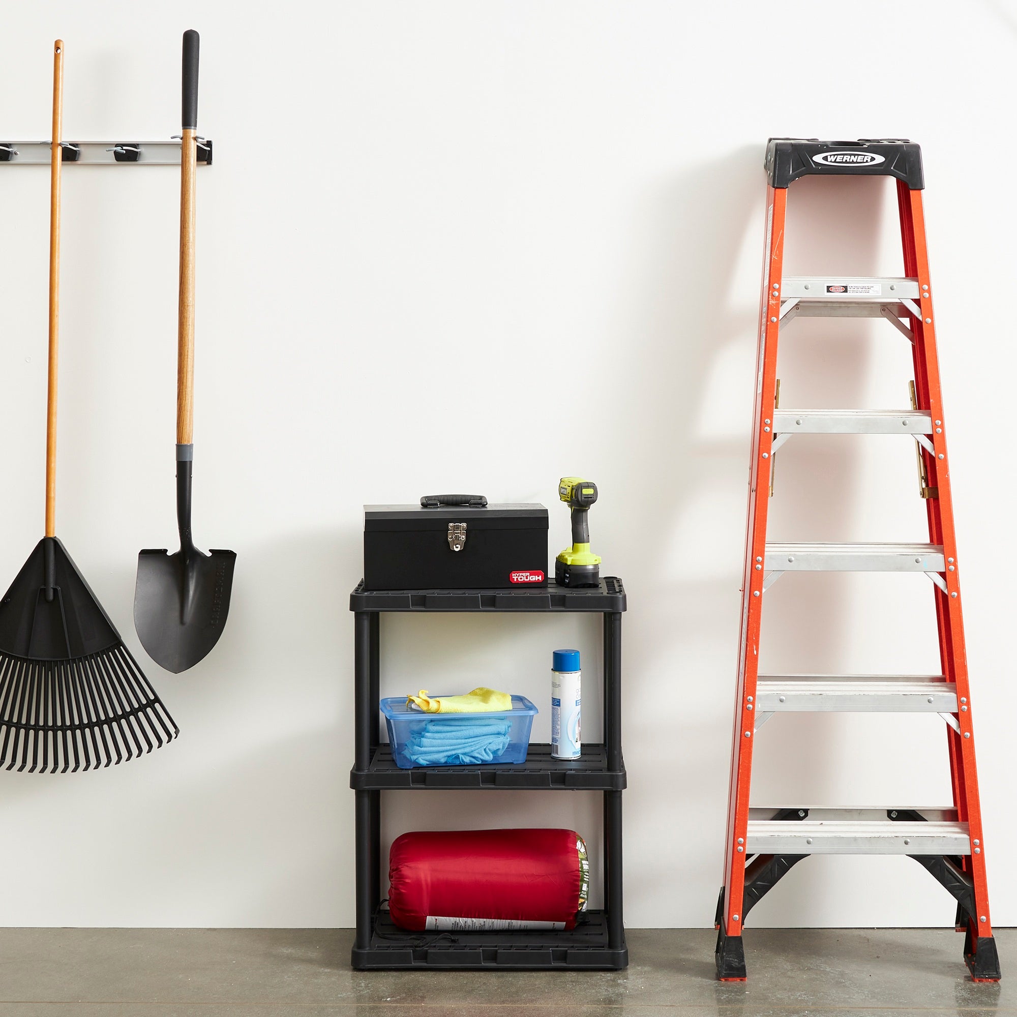 Gracious Living 3 Shelf Knect-A-Shelf Fixed Height Light Duty Storage Unit,Black - Smart-nests
