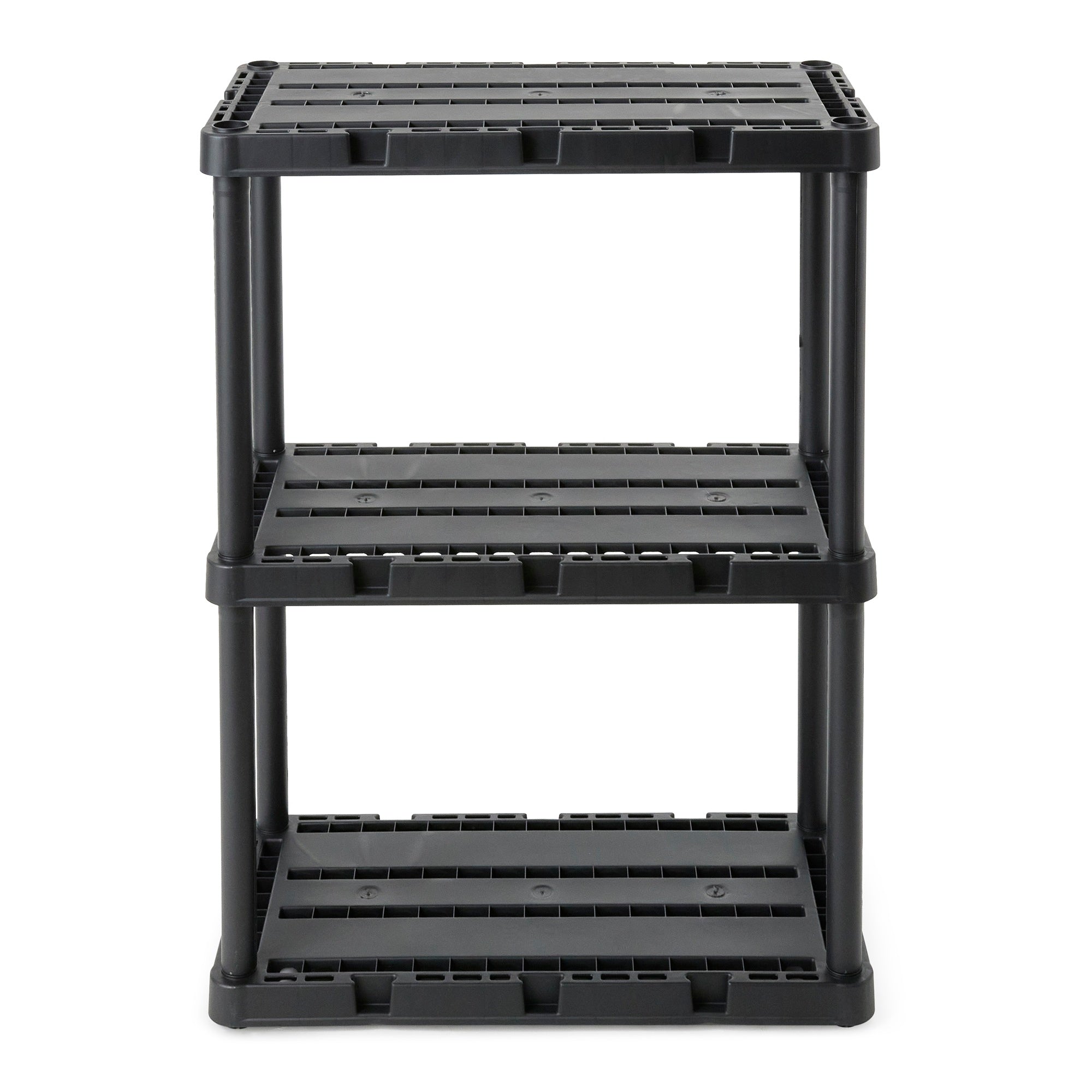 Gracious Living 3 Shelf Knect-A-Shelf Fixed Height Light Duty Storage Unit,Black - Smart-nests