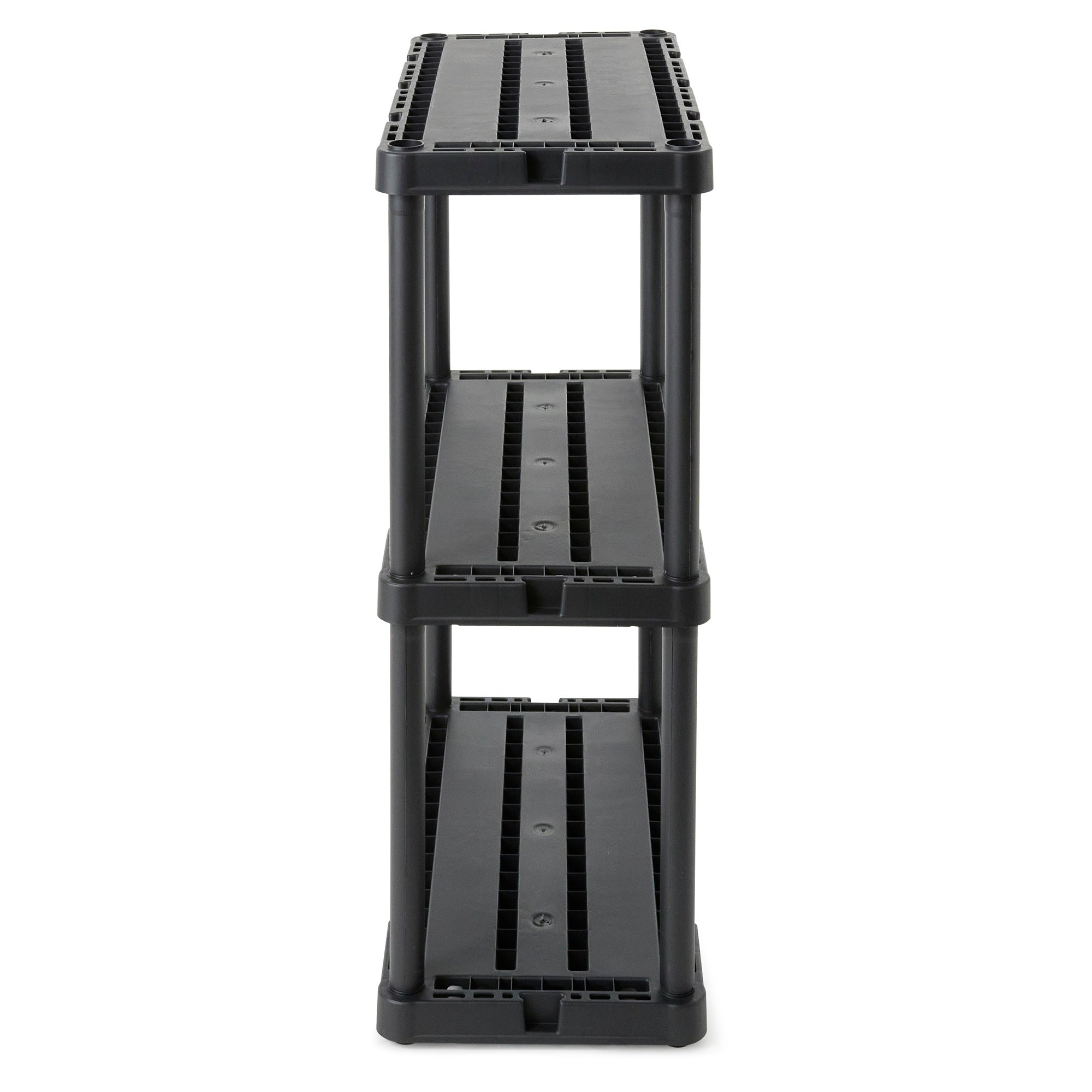 Gracious Living 3 Shelf Knect-A-Shelf Fixed Height Light Duty Storage Unit,Black - Smart-nests