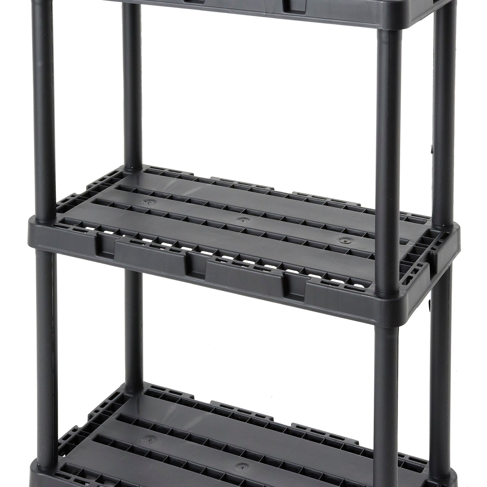 Gracious Living 3 Shelf Knect-A-Shelf Fixed Height Light Duty Storage Unit,Black - Smart-nests