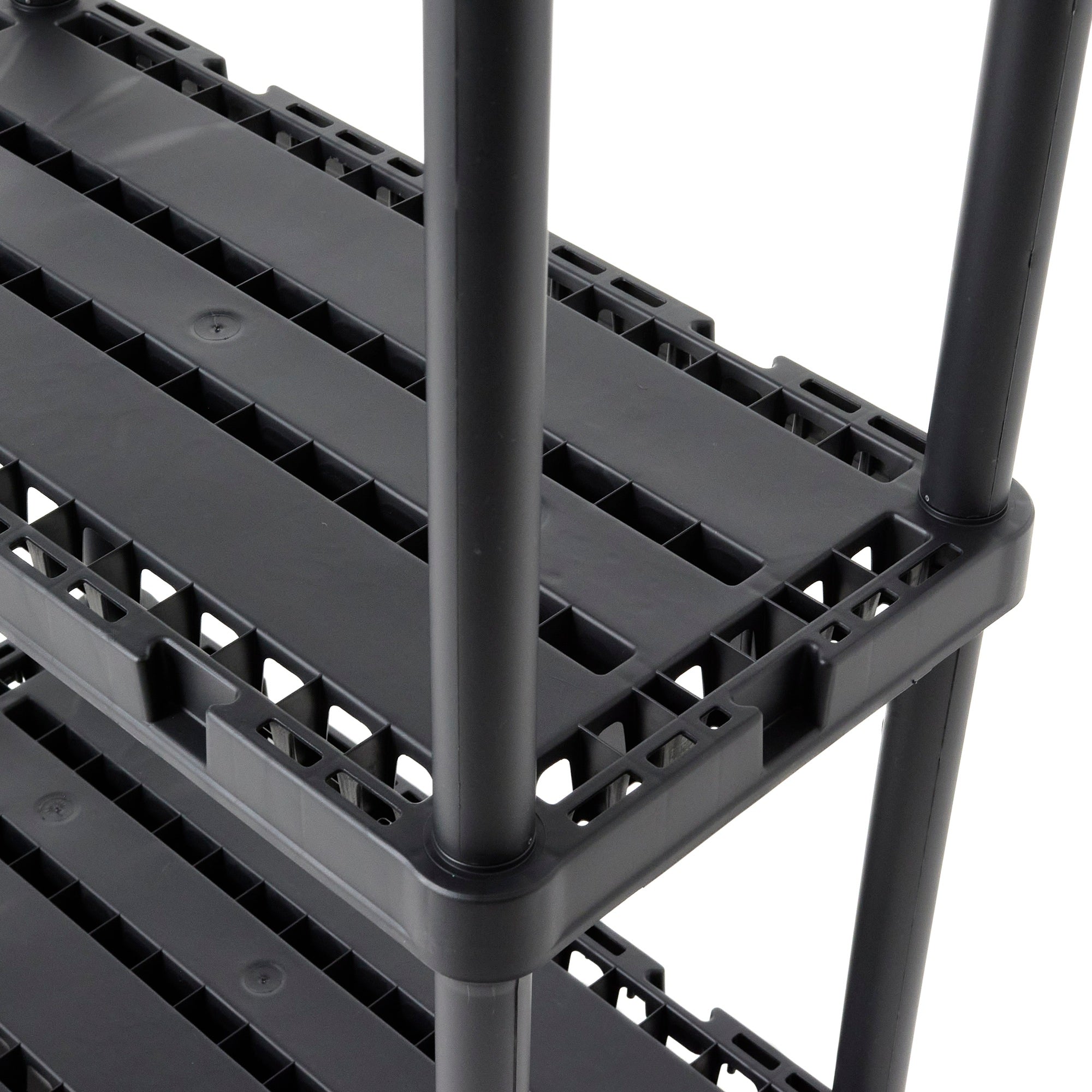 Gracious Living 3 Shelf Knect-A-Shelf Fixed Height Light Duty Storage Unit,Black - Smart-nests