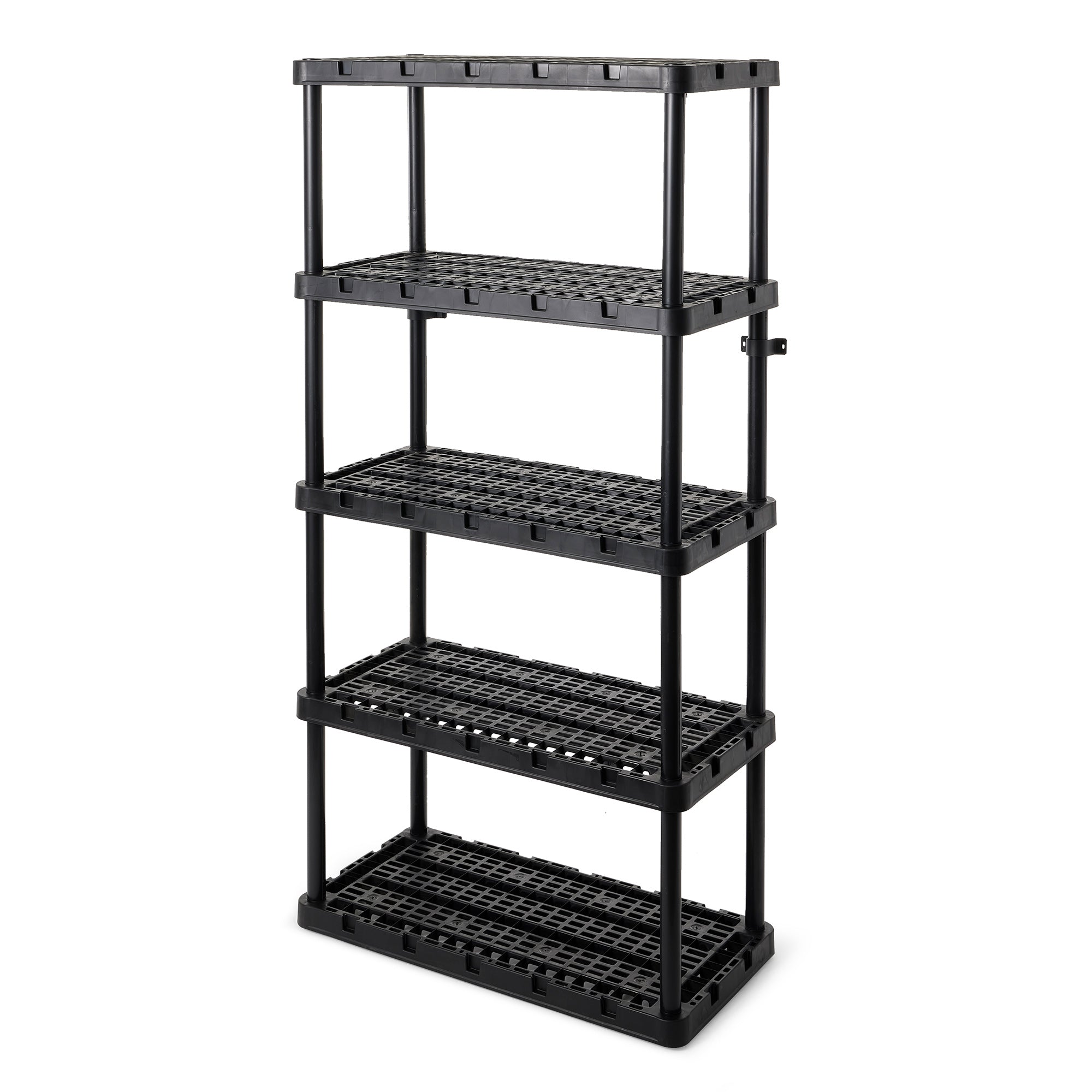 Gracious Living 5 Shelf Knect-A-Shelf Ventilated Heavy Duty Storage Unit, Black - Smart-nests