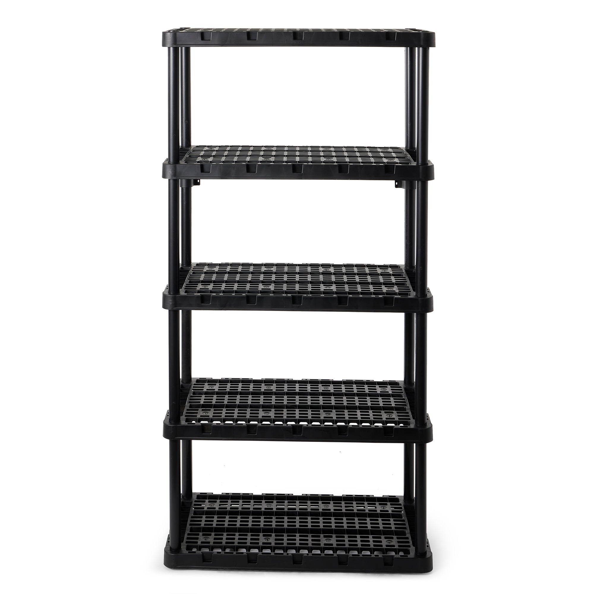 Gracious Living 5 Shelf Knect-A-Shelf Ventilated Heavy Duty Storage Unit, Black - Smart-nests