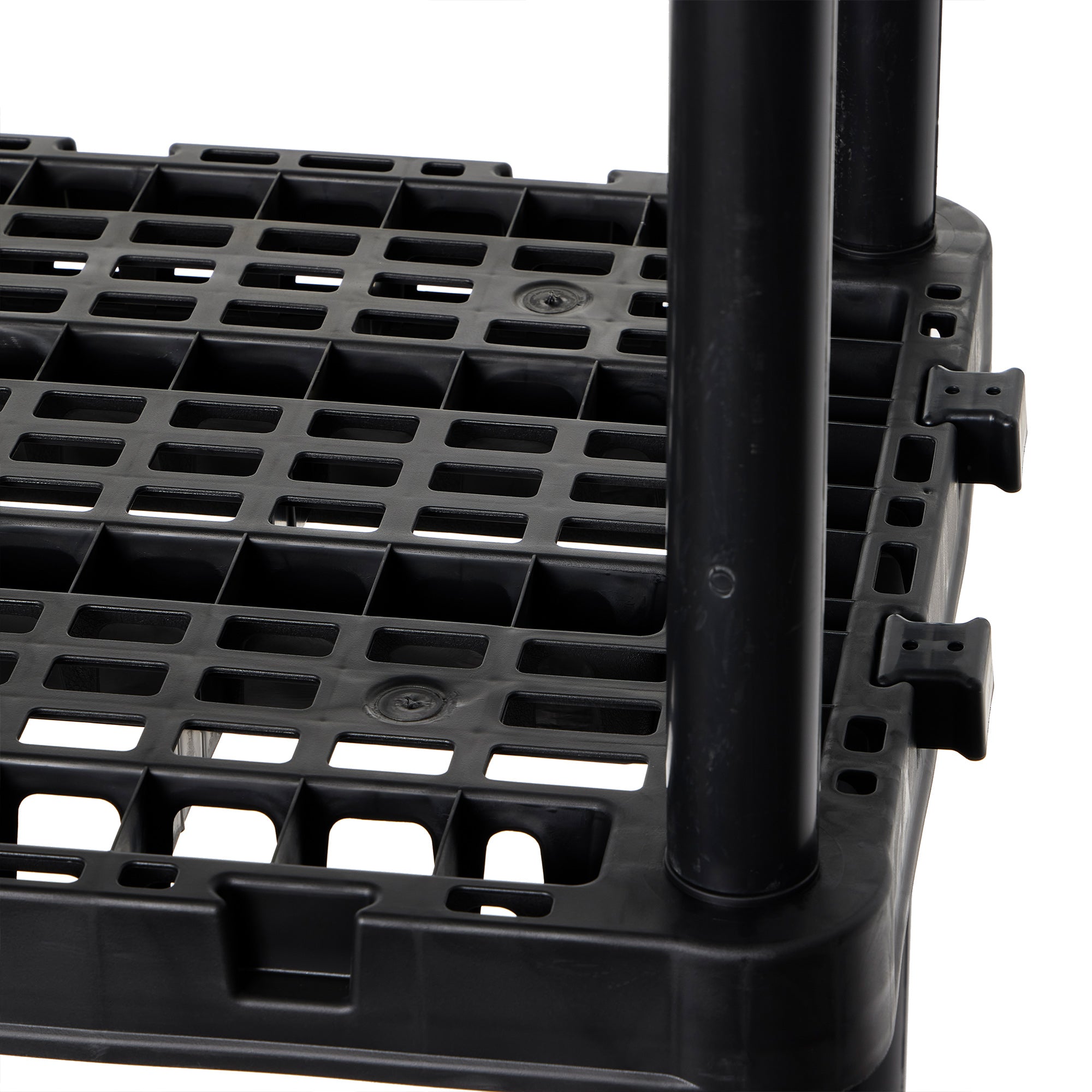 Gracious Living 5 Shelf Knect-A-Shelf Ventilated Heavy Duty Storage Unit, Black - Smart-nests