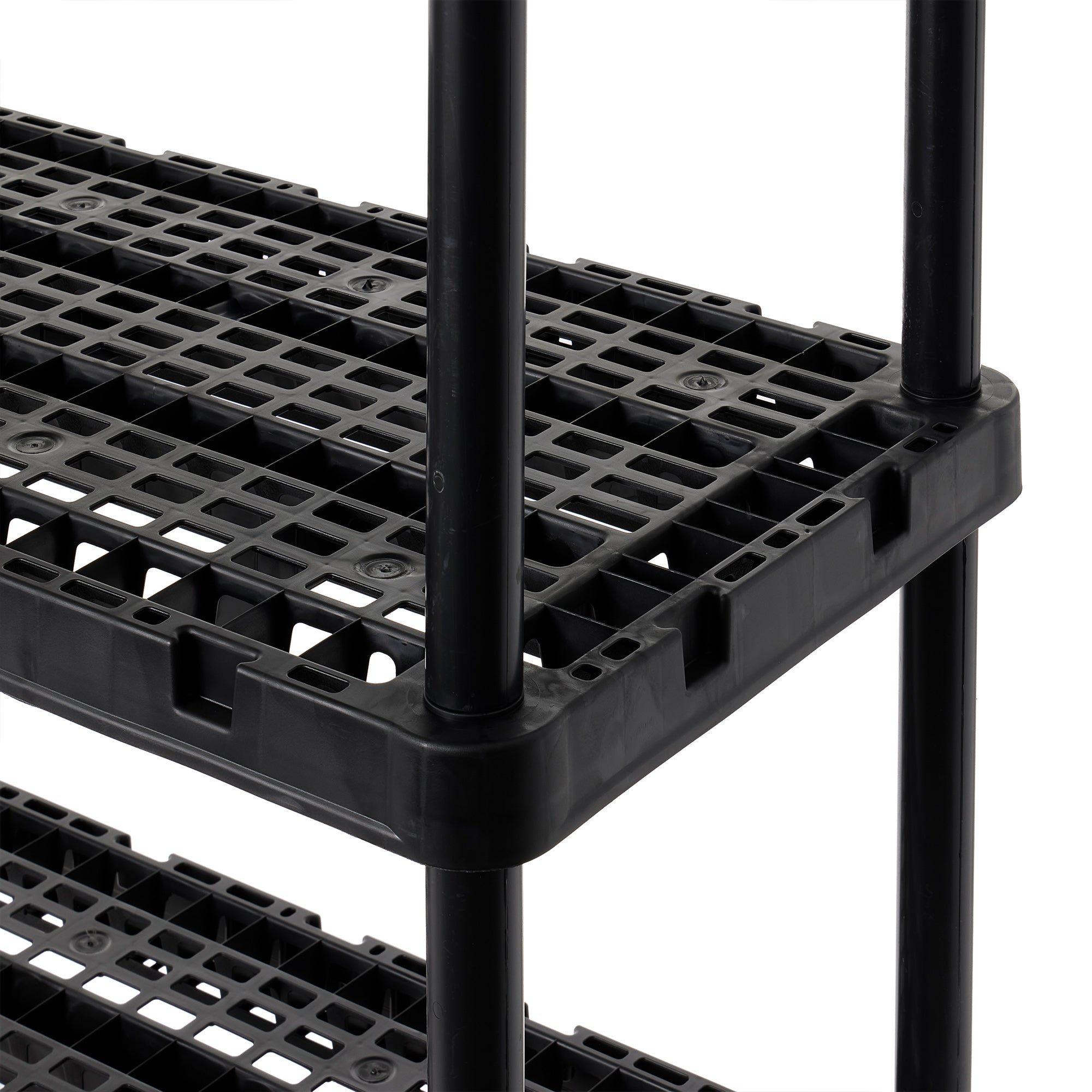 Gracious Living 5 Shelf Knect-A-Shelf Ventilated Heavy Duty Storage Unit, Black - Smart-nests