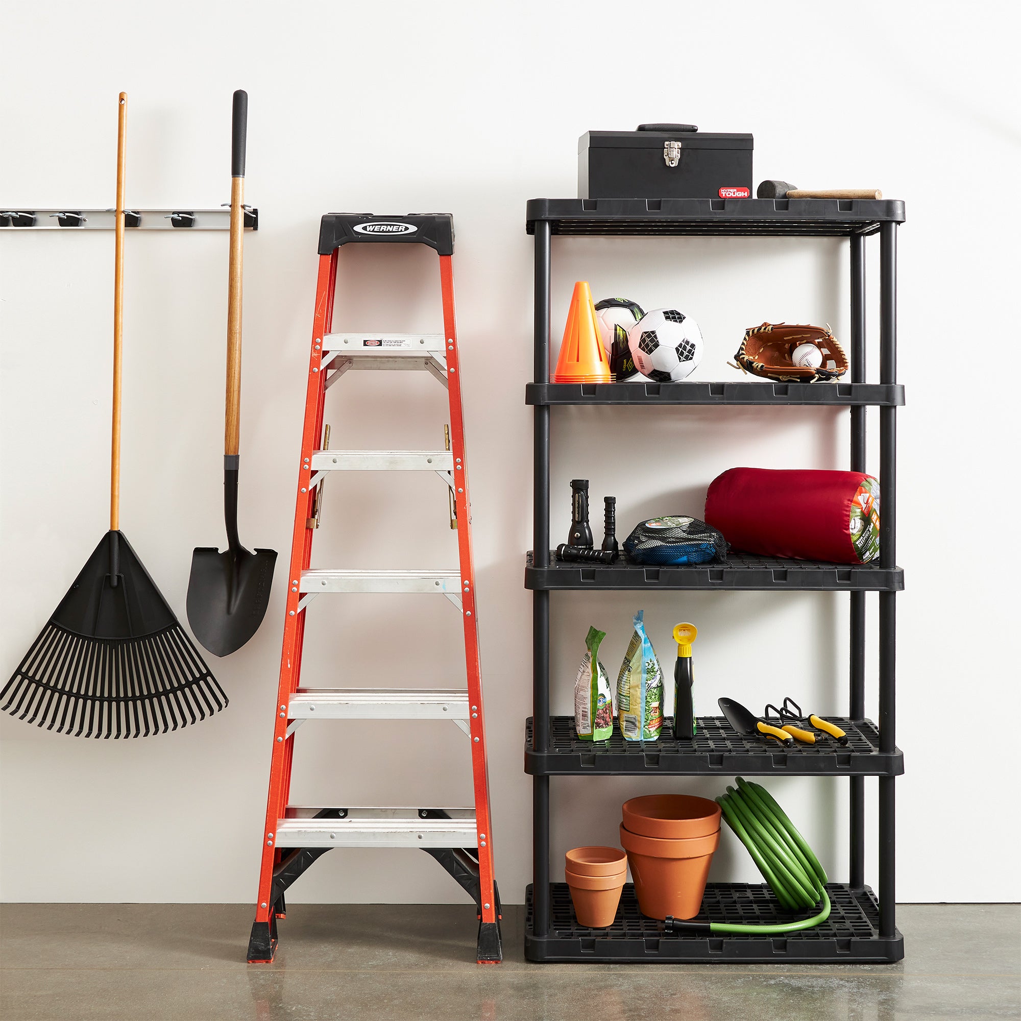Gracious Living 5 Shelf Knect-A-Shelf Ventilated Heavy Duty Storage Unit, Black - Smart-nests