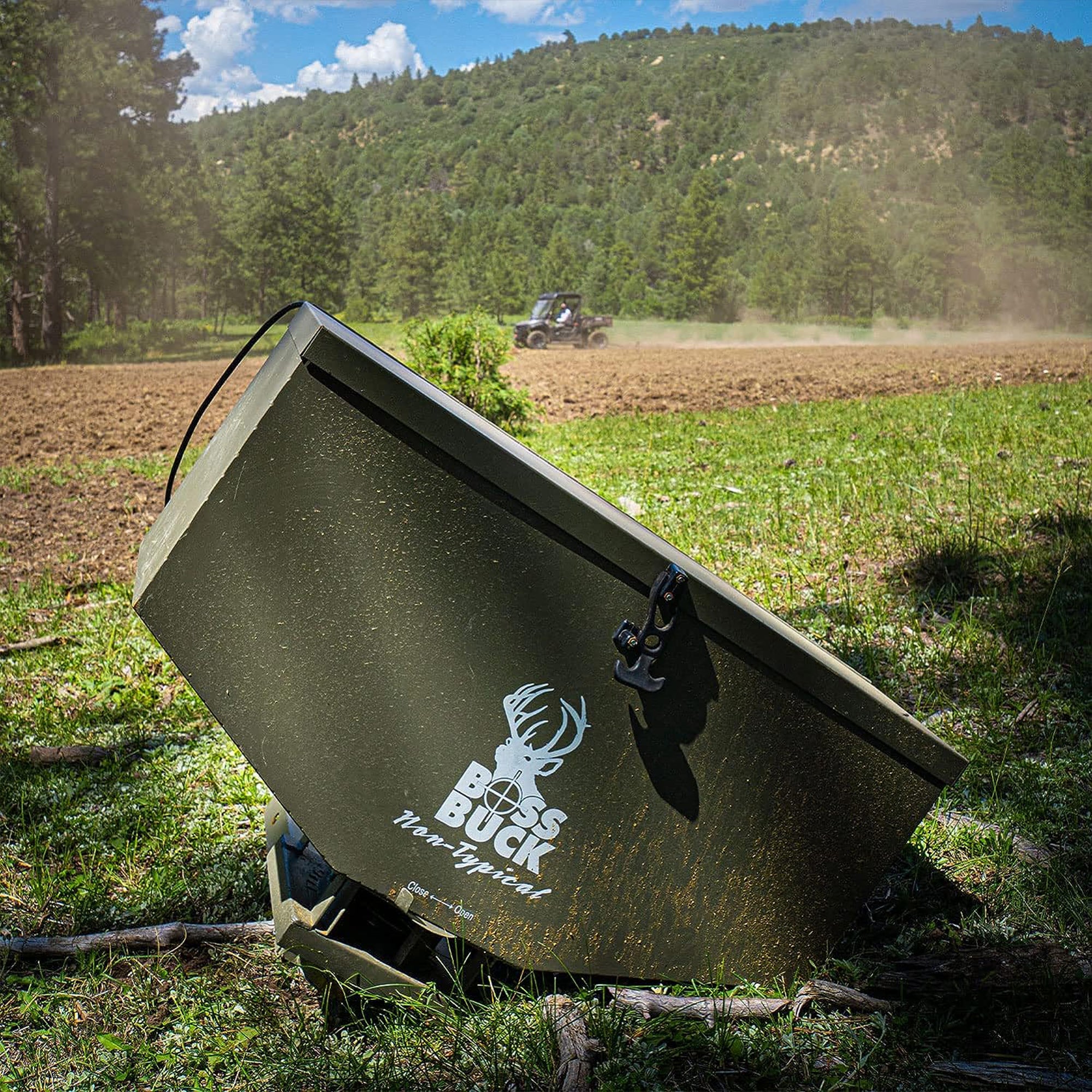 Boss Buck BB-1.80 80 Pound Capacity Non-Typical ATV Feed Spreader and Seeder - Smart-nests