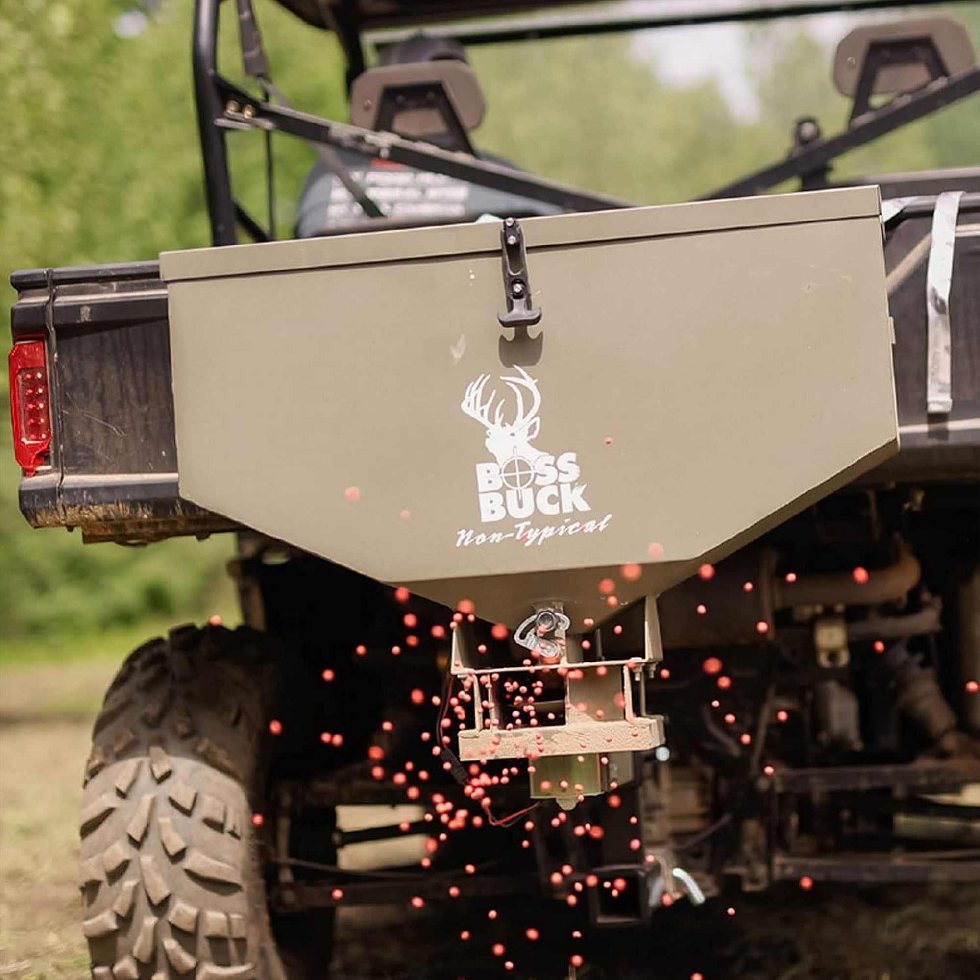 Boss Buck BB-1.80 80 Pound Capacity Non-Typical ATV Feed Spreader and Seeder - Smart-nests