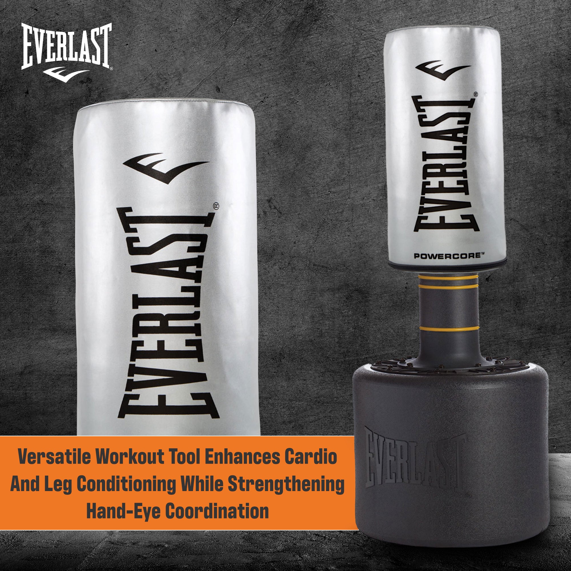 Everlast Powercore Freestanding Indoor Rounded Heavy Duty Fitness Training Bag - Smart-nests
