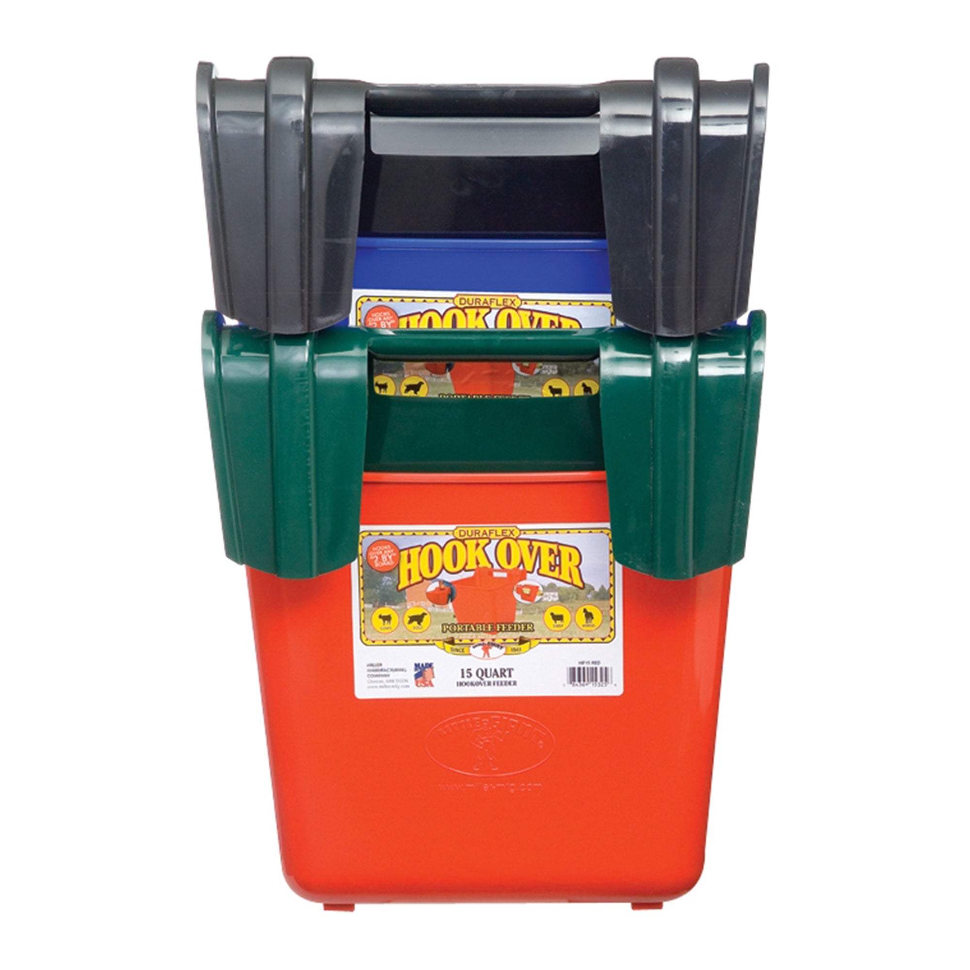 Little Giant HF15BLACK Heavy Duty 15 Quart Mountable Plastic Hook Feeder, Black - Smart-nests