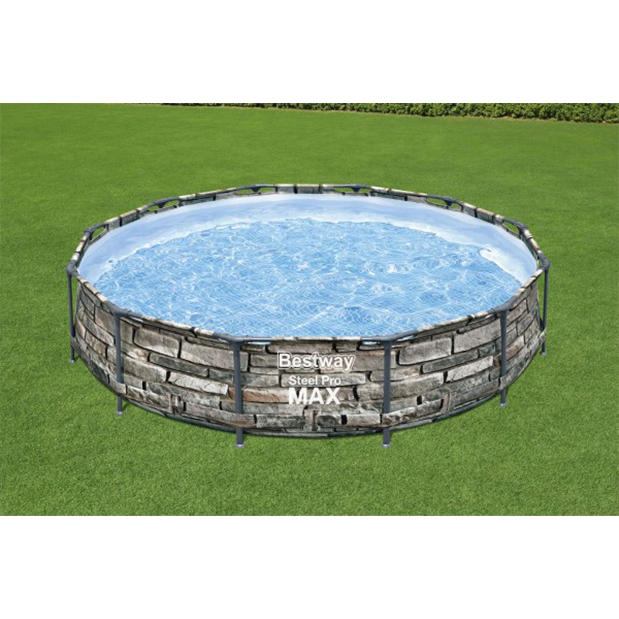 Bestway 56817E 12' x 30" Steel Pro Max Round Above Ground Swimming Pool w/ Pump - Smart-nests