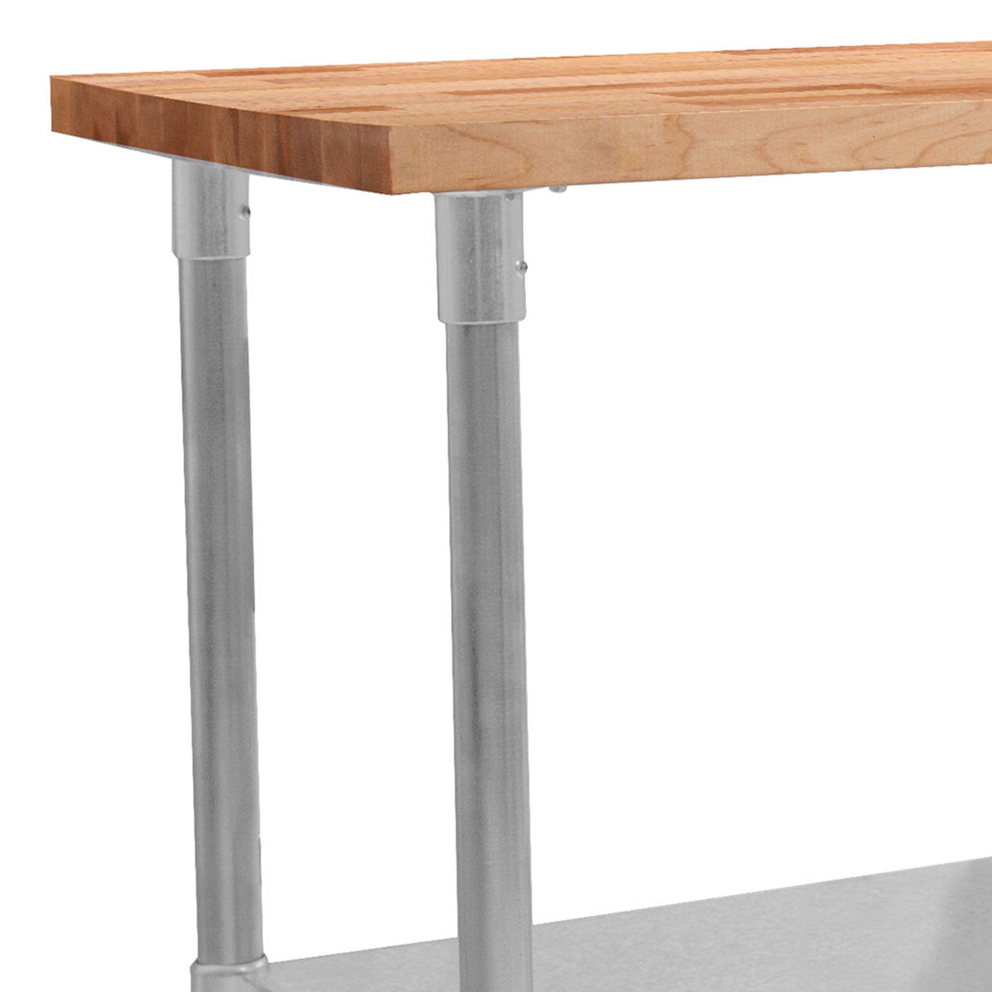 John Boos Maple Wood Top Work Table with Adjustable Lower Shelf, 36 x 24 x 1.5" - Smart-nests