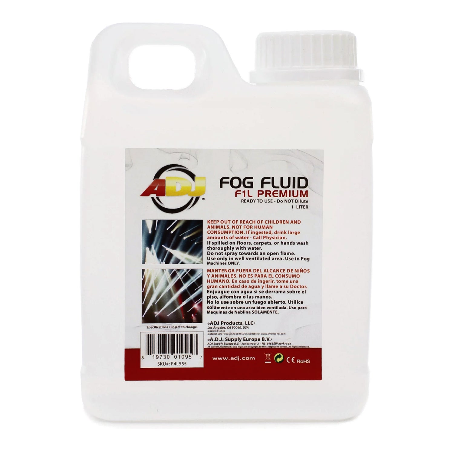ADJ Products F1L Premium 1 Liter Water Based DJ Fog Machine Fog Juice Fluid - Smart-nests