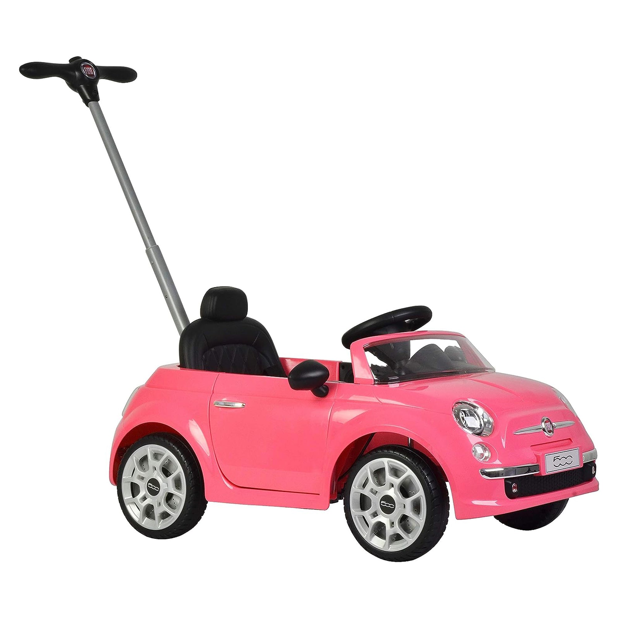 Best Ride On Cars 2-in-1 Fiat 500 Model Baby Toddler Toy Push Car Stroller, Pink - Smart-nests