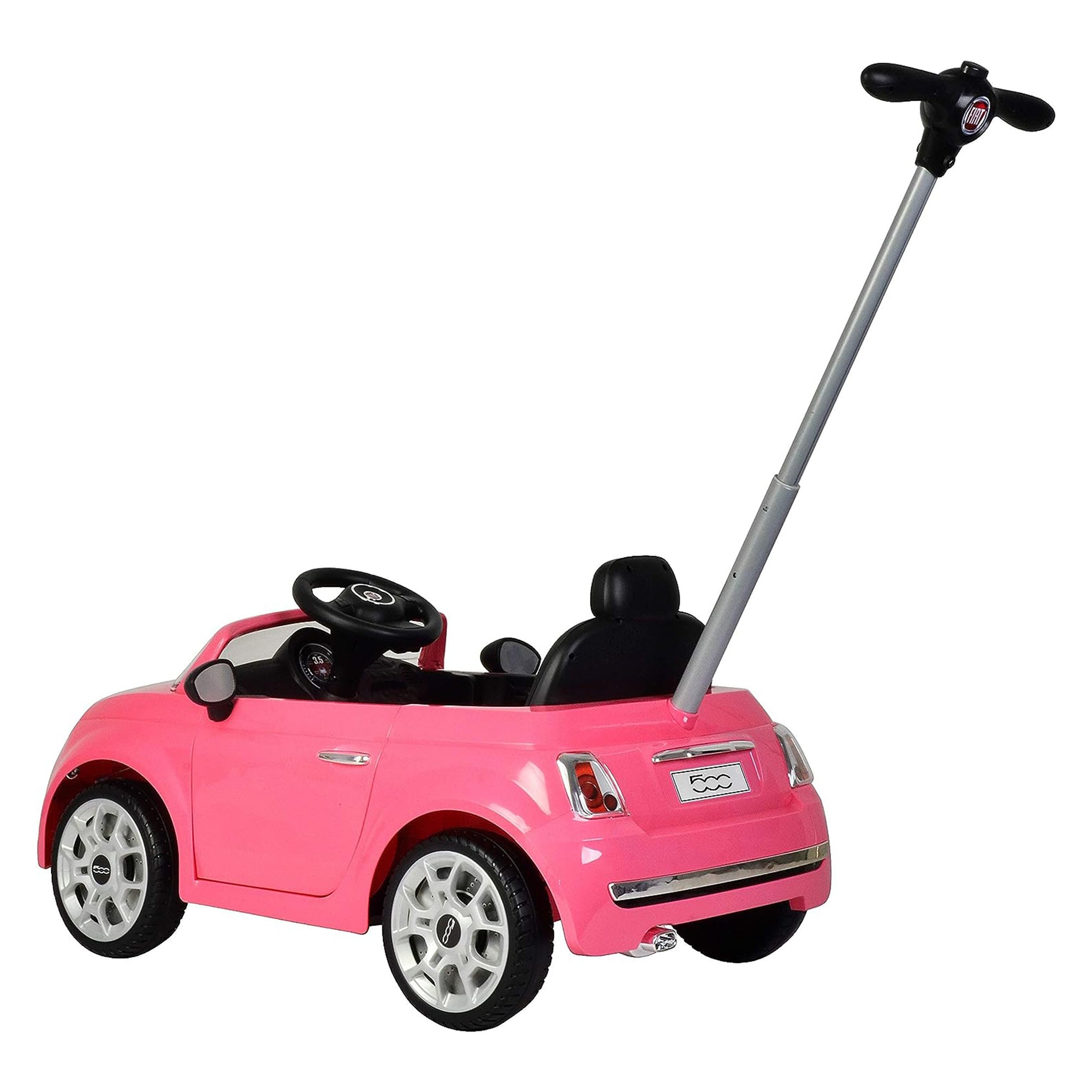 Best Ride On Cars 2-in-1 Fiat 500 Model Baby Toddler Toy Push Car Stroller, Pink - Smart-nests