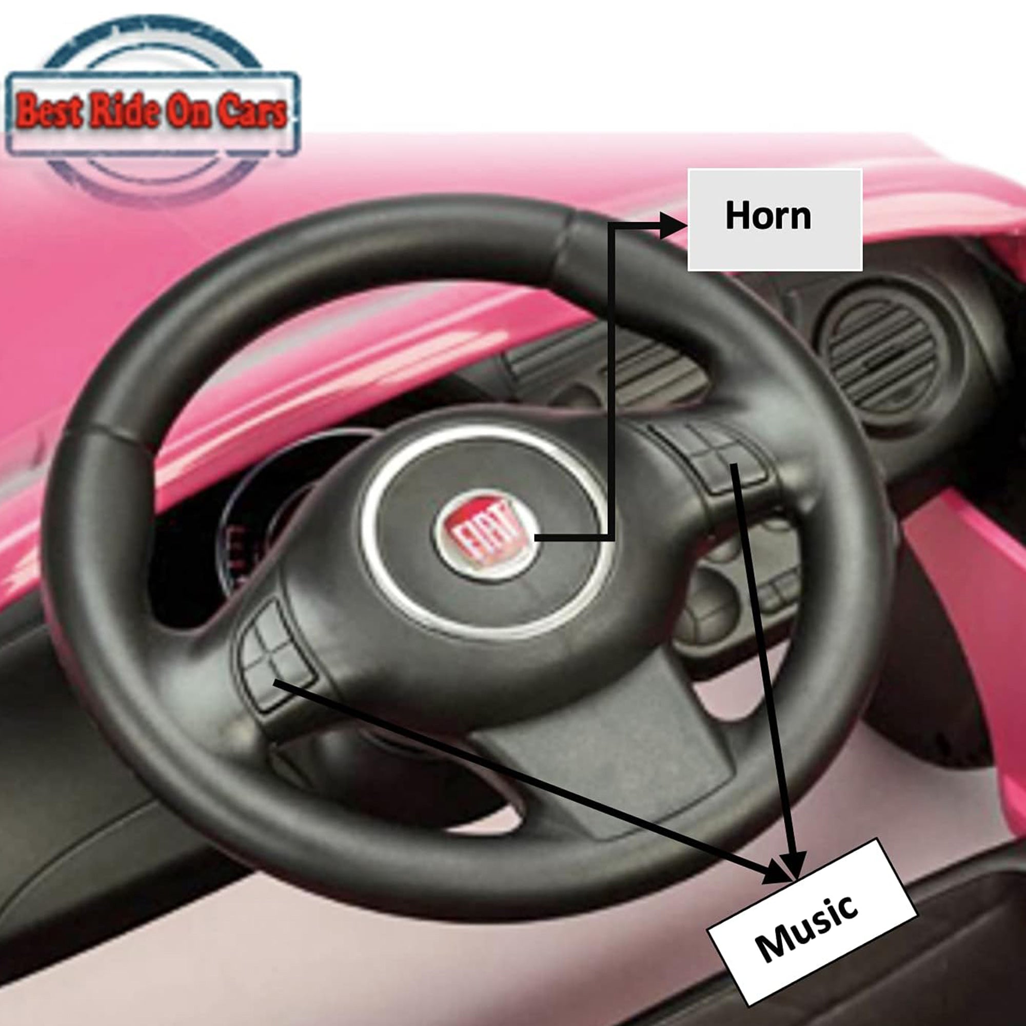Best Ride On Cars 2-in-1 Fiat 500 Model Baby Toddler Toy Push Car Stroller, Pink - Smart-nests