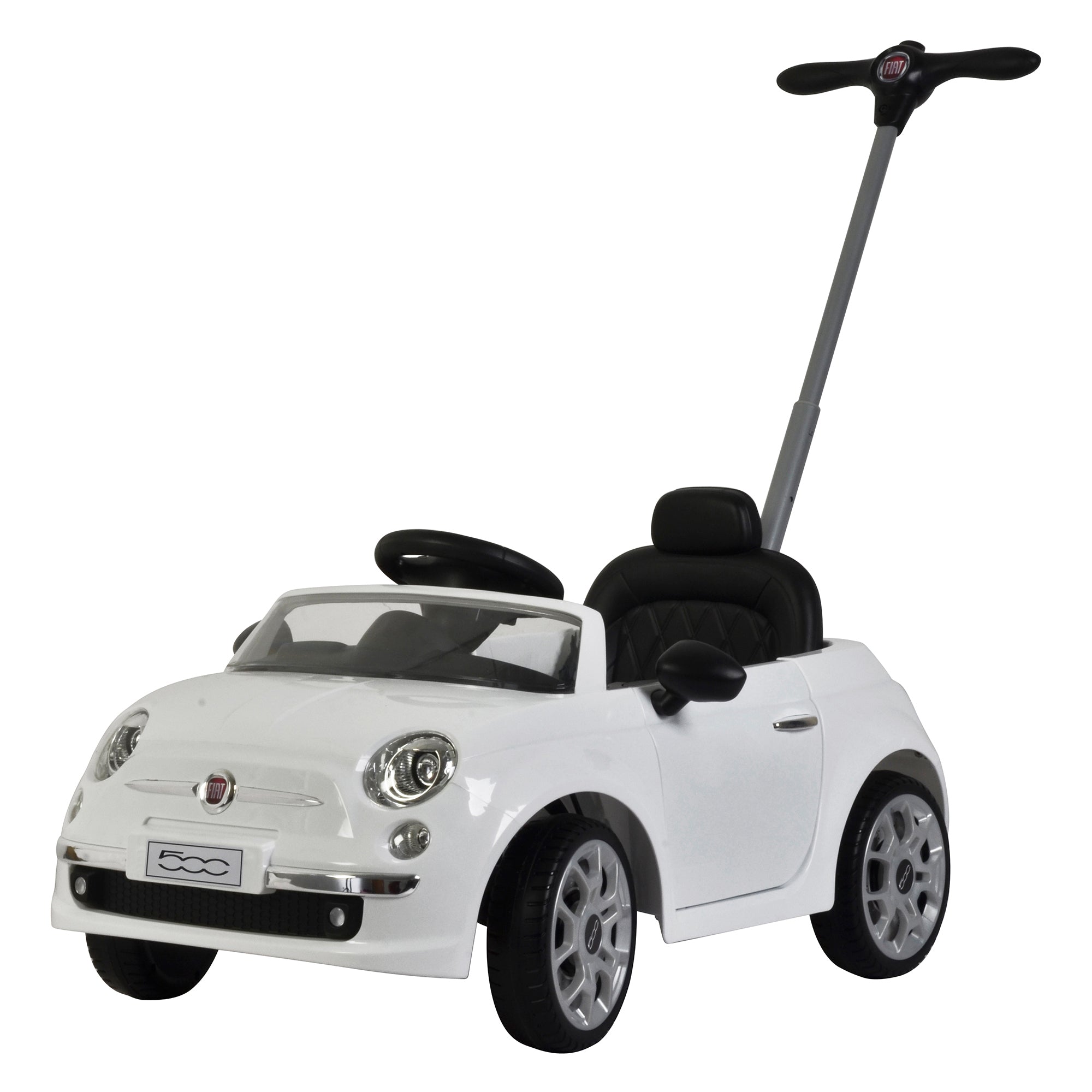 Best Ride On Cars 2-n-1 Fiat 500 Model Baby Toddler Toy Push Car Stroller, White - Smart-nests
