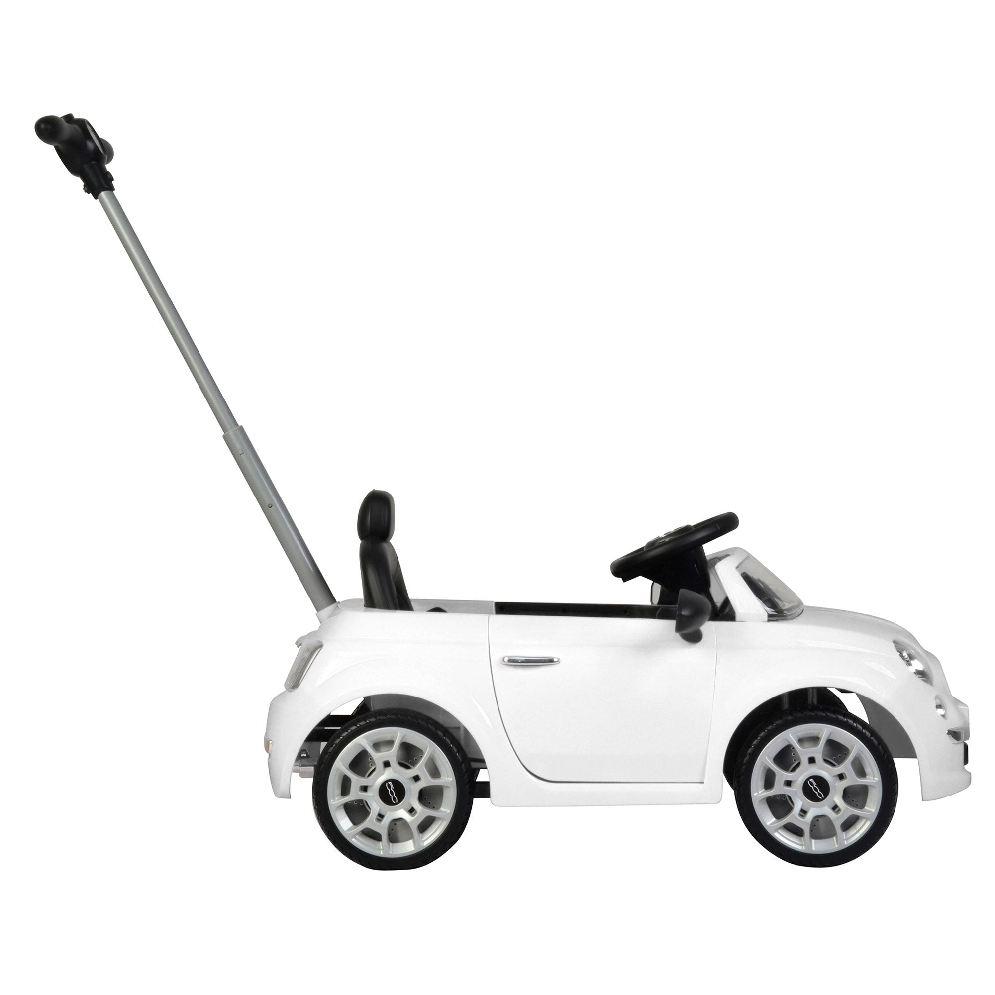 Best Ride On Cars 2-n-1 Fiat 500 Model Baby Toddler Toy Push Car Stroller, White - Smart-nests