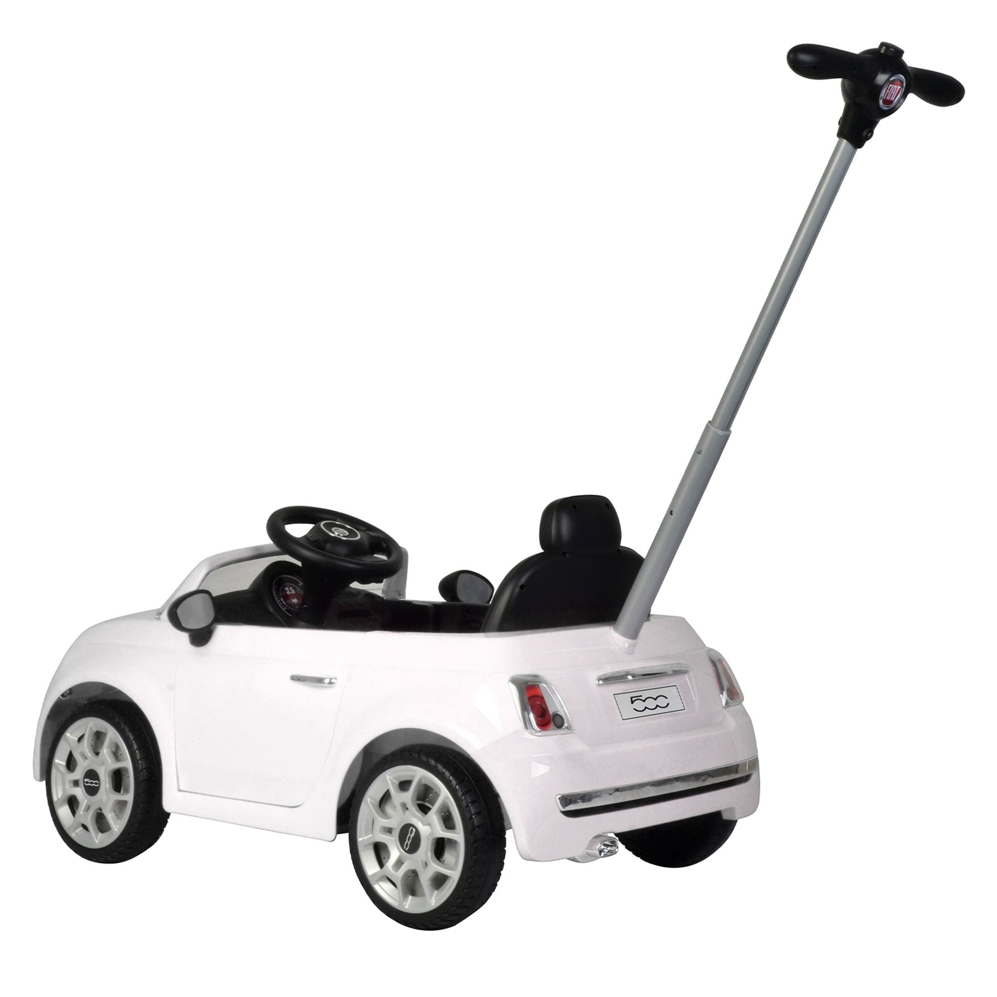 Best Ride On Cars 2-n-1 Fiat 500 Model Baby Toddler Toy Push Car Stroller, White - Smart-nests