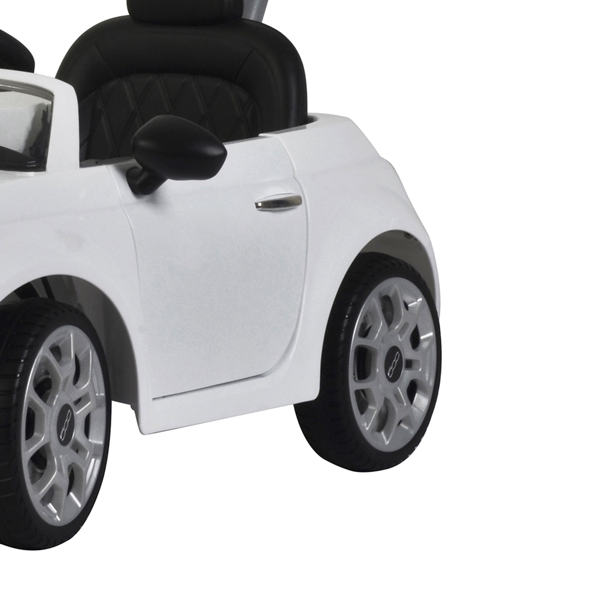 Best Ride On Cars 2-n-1 Fiat 500 Model Baby Toddler Toy Push Car Stroller, White - Smart-nests