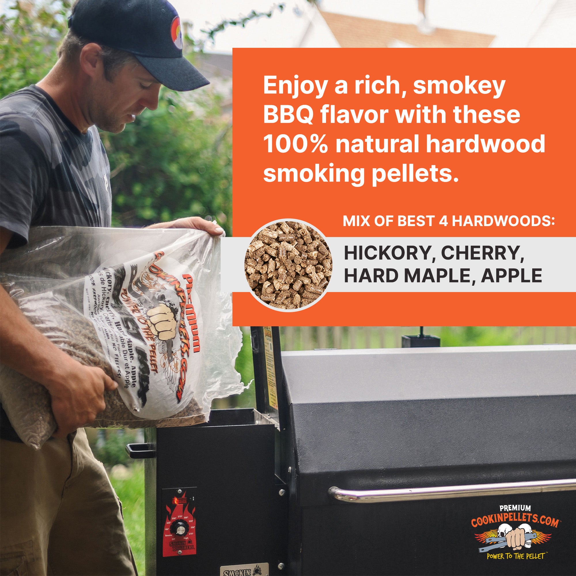 CookinPellets Longhorn Blend Mesquite, Cherry, Maple Wood Pellets, 40 Lb Bag - Smart-nests